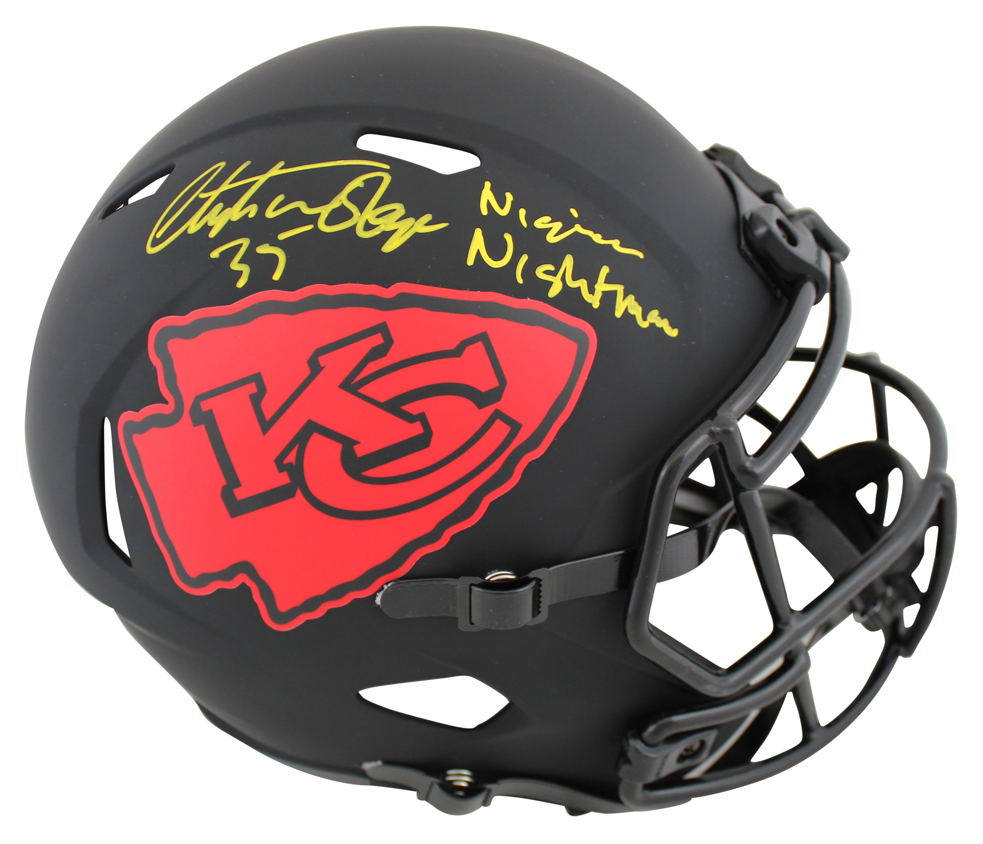 Chiefs Christian Okoye Authentic Signed Eclipse Full Size Speed Rep Helmet JSA