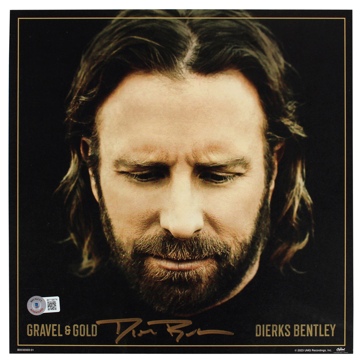 Dierks Bentley Authentic Signed Gravel & Gold Album Flat w/ Album & Vinyl BAS