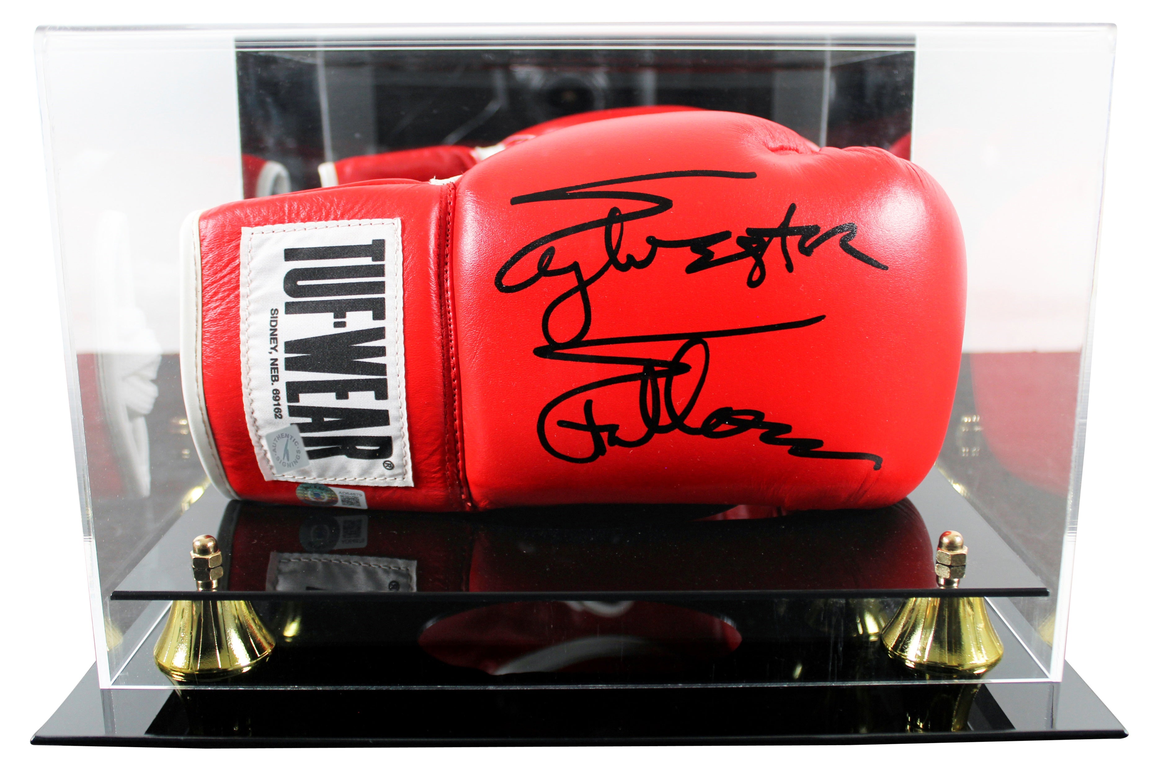 Sylvester Stallone Rocky Signed Right Hand Red Tuf-Wear Boxing Glove w/ Case BAS