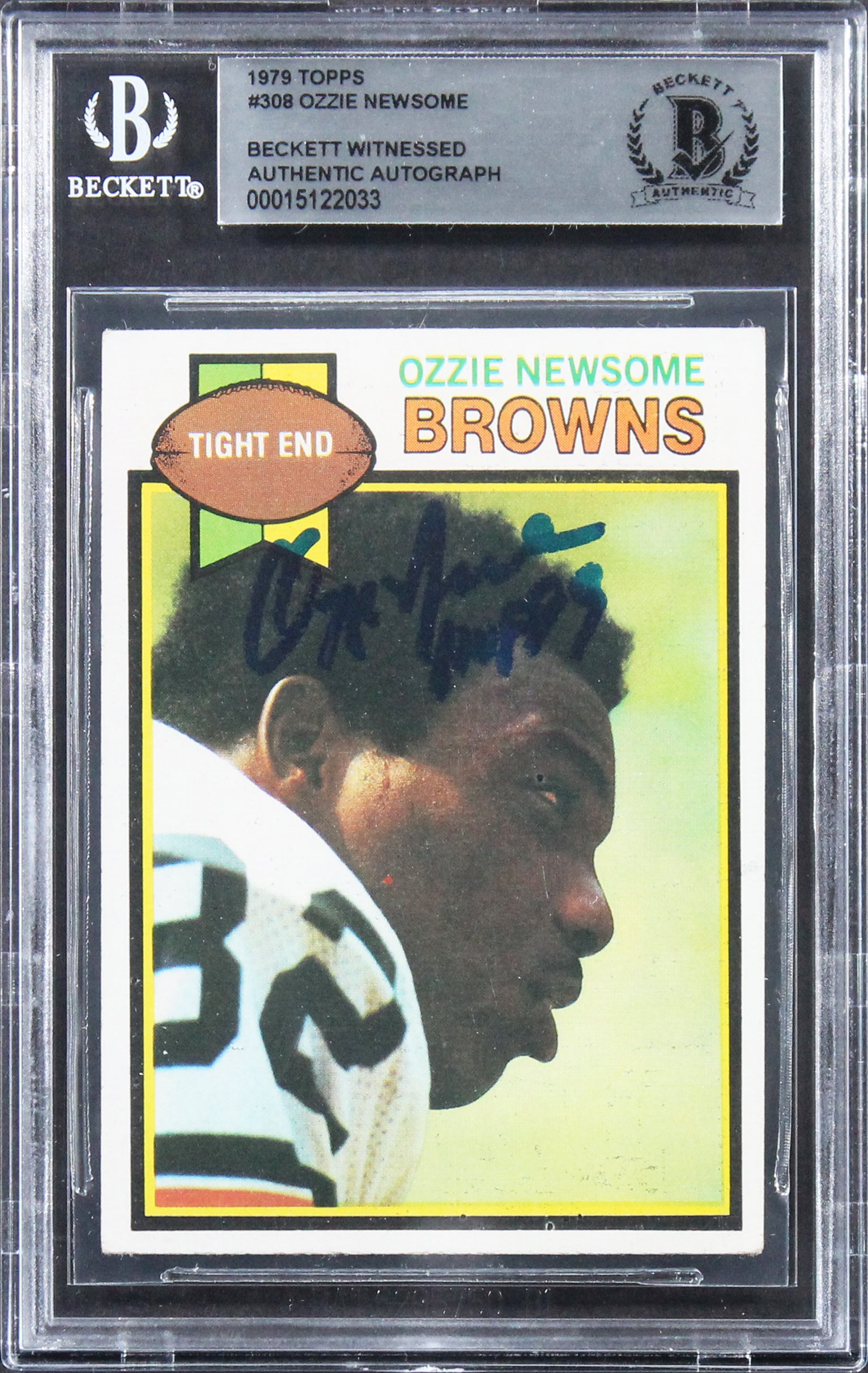 Browns Ozzie Newsome Authentic Signed 1979 Topps #308 Card BAS Slabbed