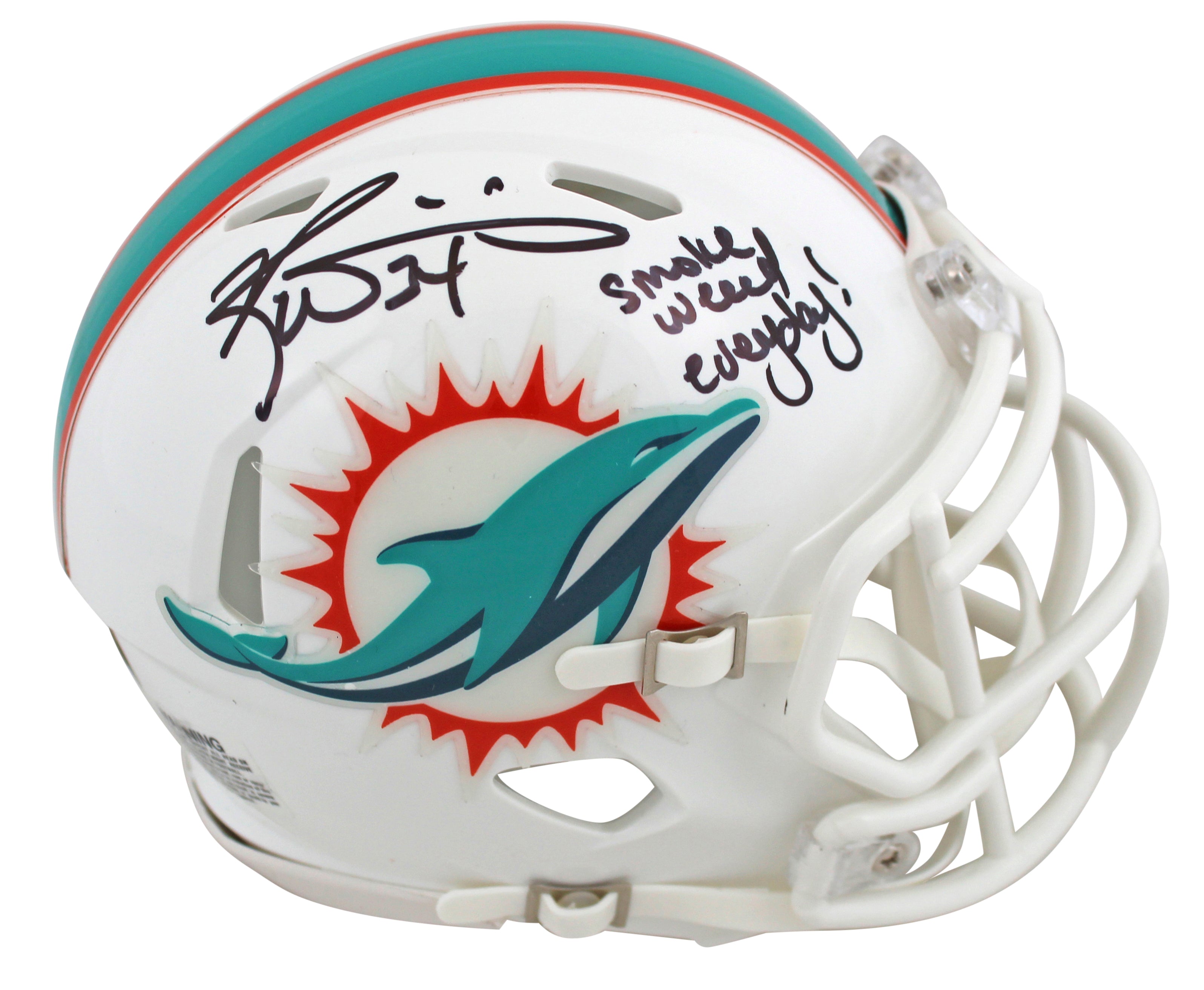 Dolphins Ricky Williams Smoke Weed Everyday Signed 2018 Speed Mini Helmet BAS
