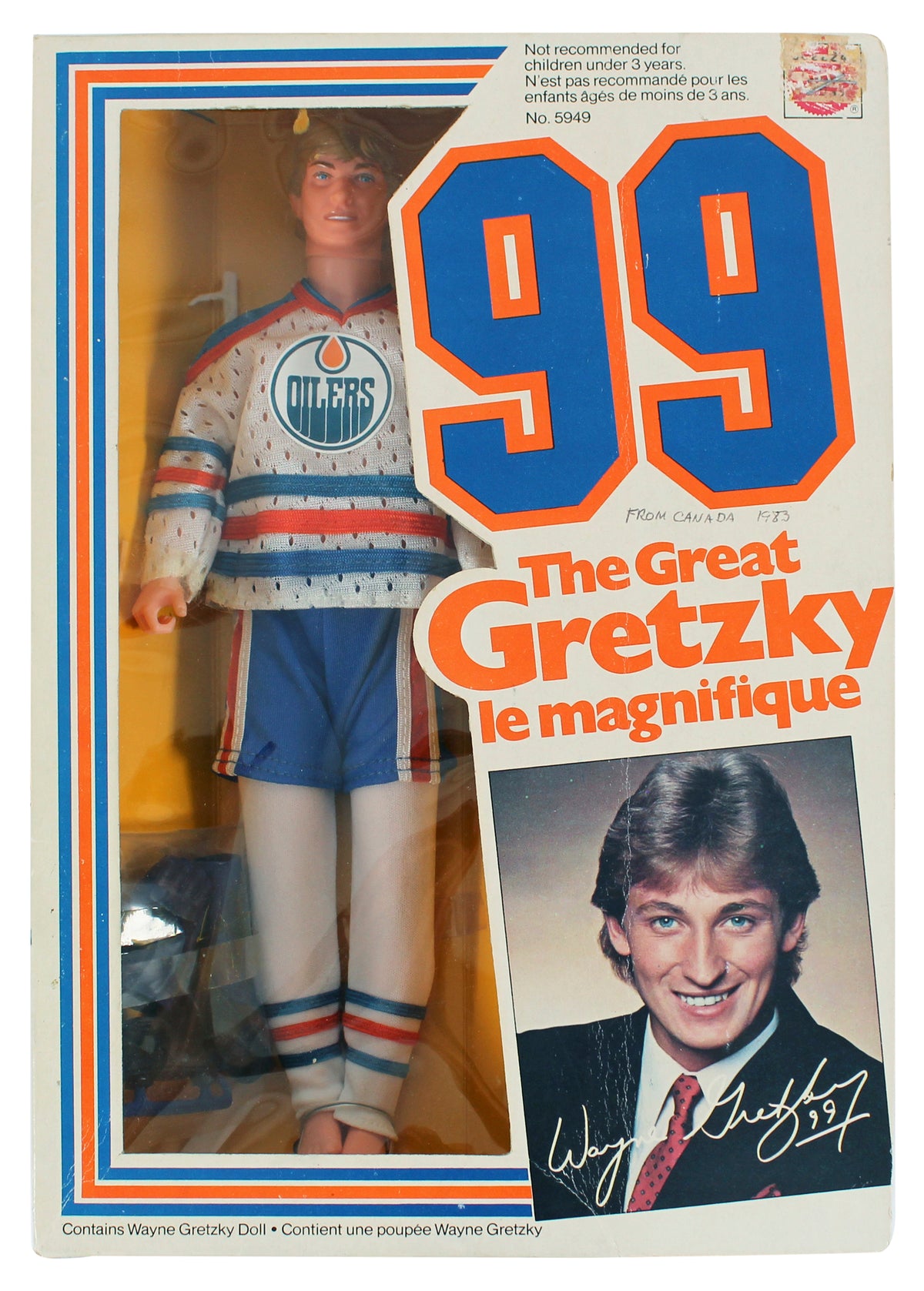 Oilers Wayne Gretzky Mattel The Great Gretzky Le Magnifique 12" Acton Figure