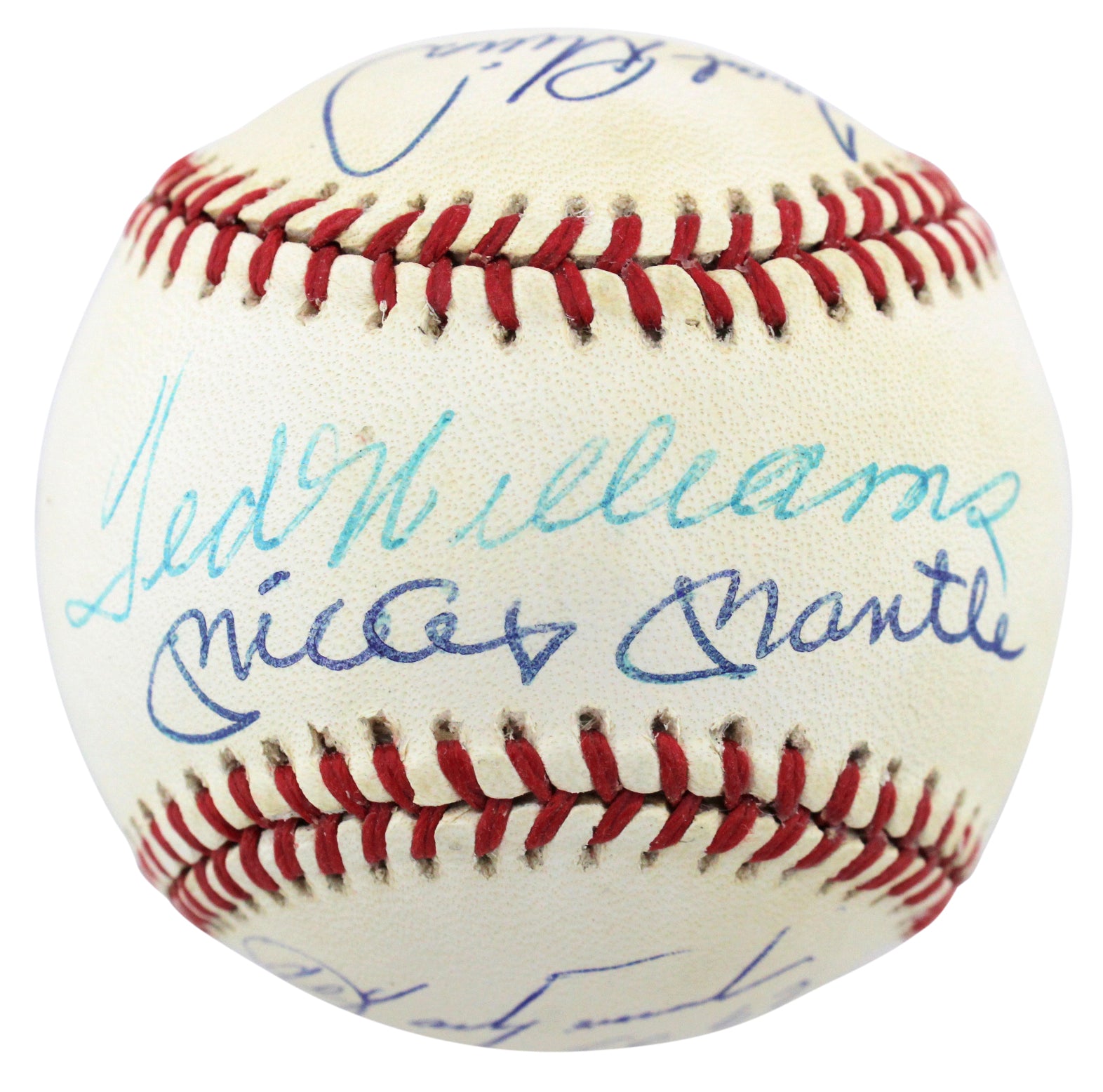Triple Crown Winners (5) Mantle, Williams +3 Signed Oal Baseball BAS #A57024