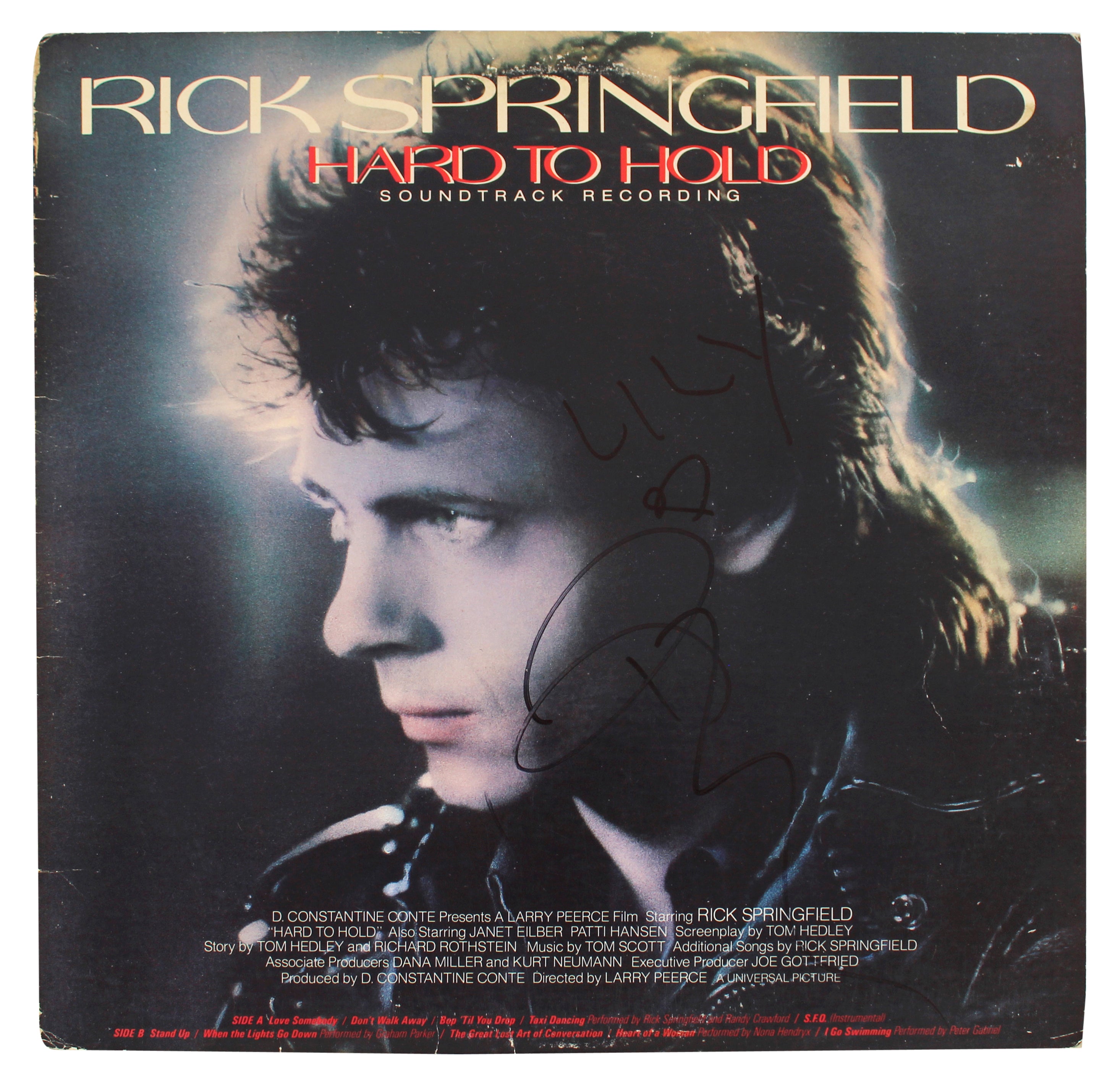 Rick Springfield "Lilly" Authentic Signed Hard To Hold Album Cover BAS #BG90695