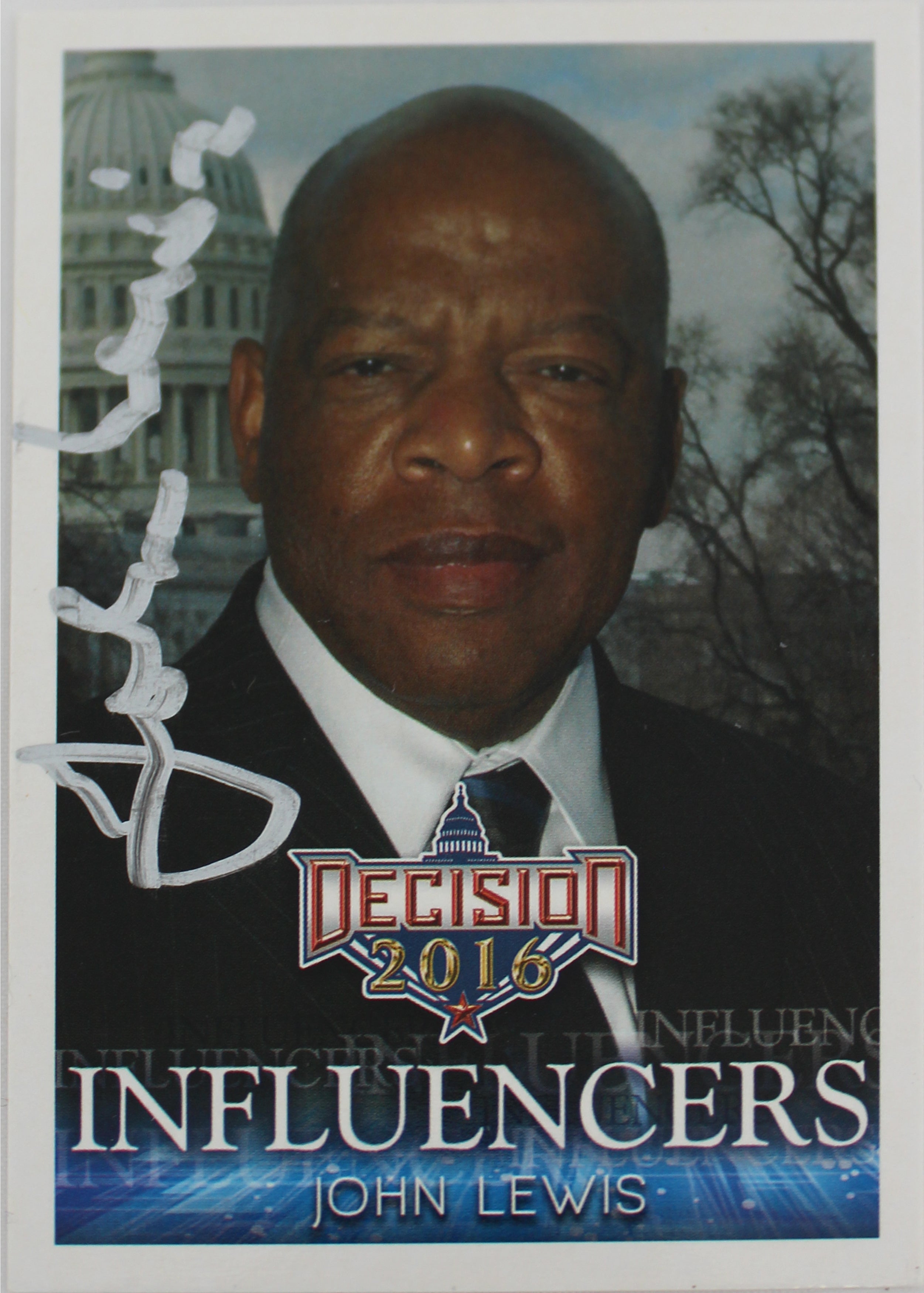 John Lewis Signed Decision 2016 Influencers #185 Trading Card JSA #II06210