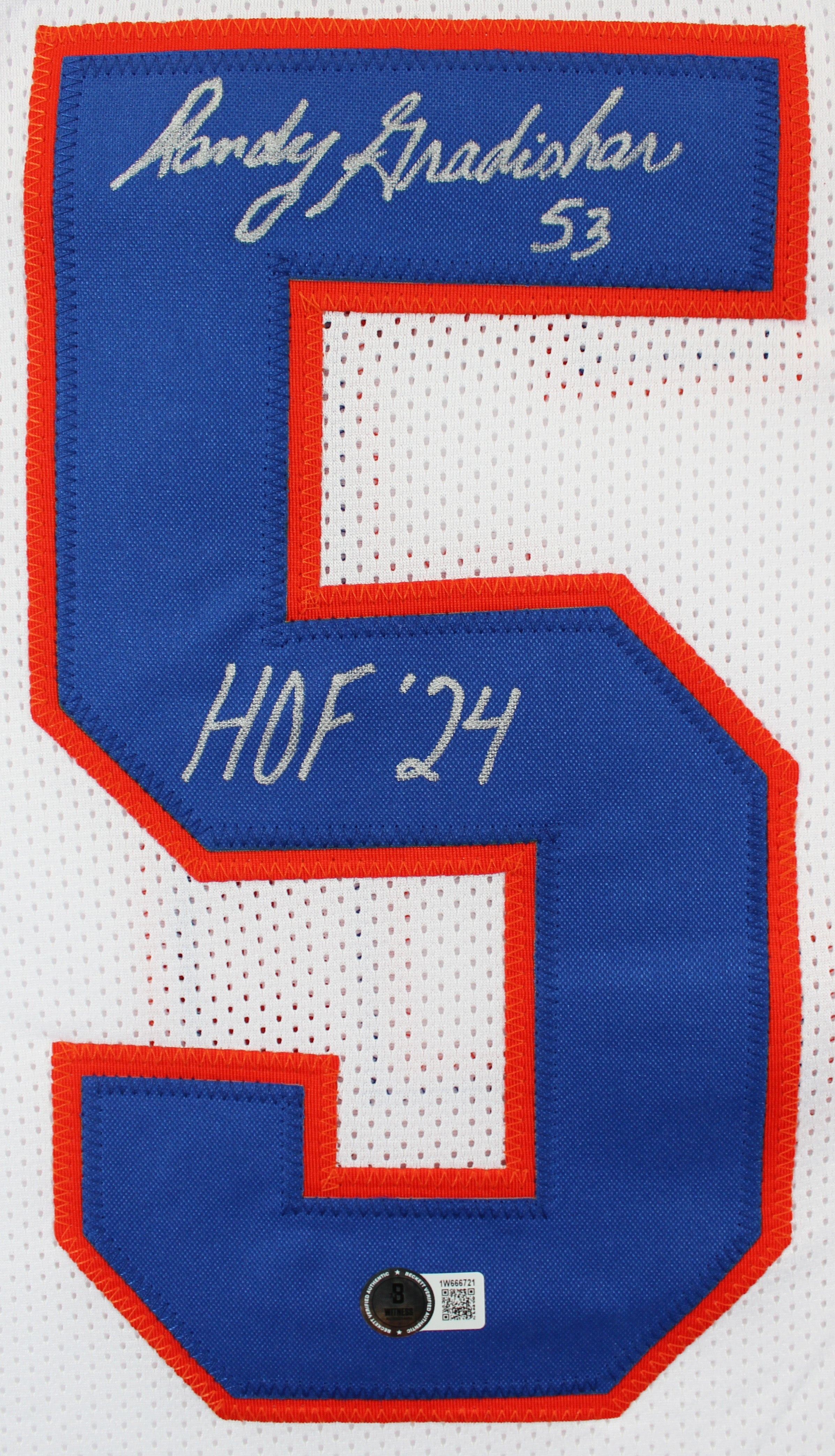 Randy Gradishar "HOF 24" Authentic Signed White Pro Style Jersey BAS Witnessed