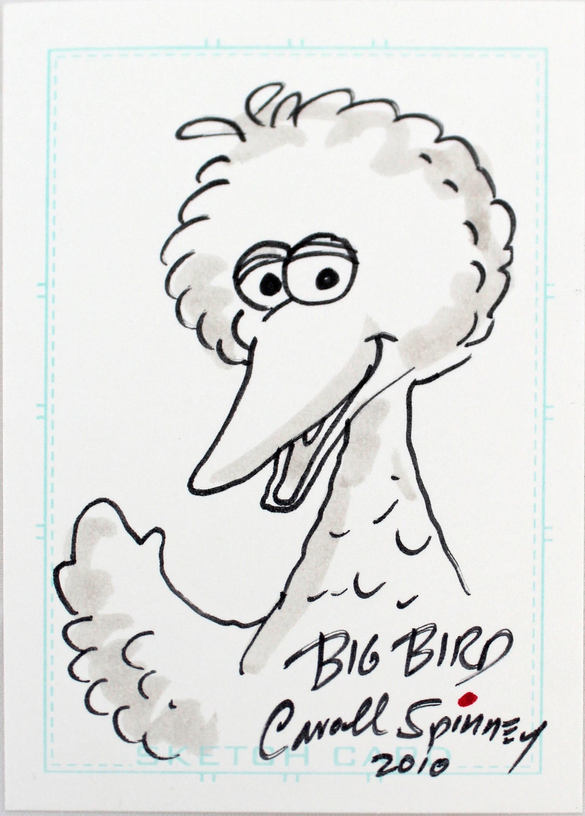 Caroll Spinney Sesame Street "Big Bird" Signed 2.5x3.5 Artist Sketch Card JSA