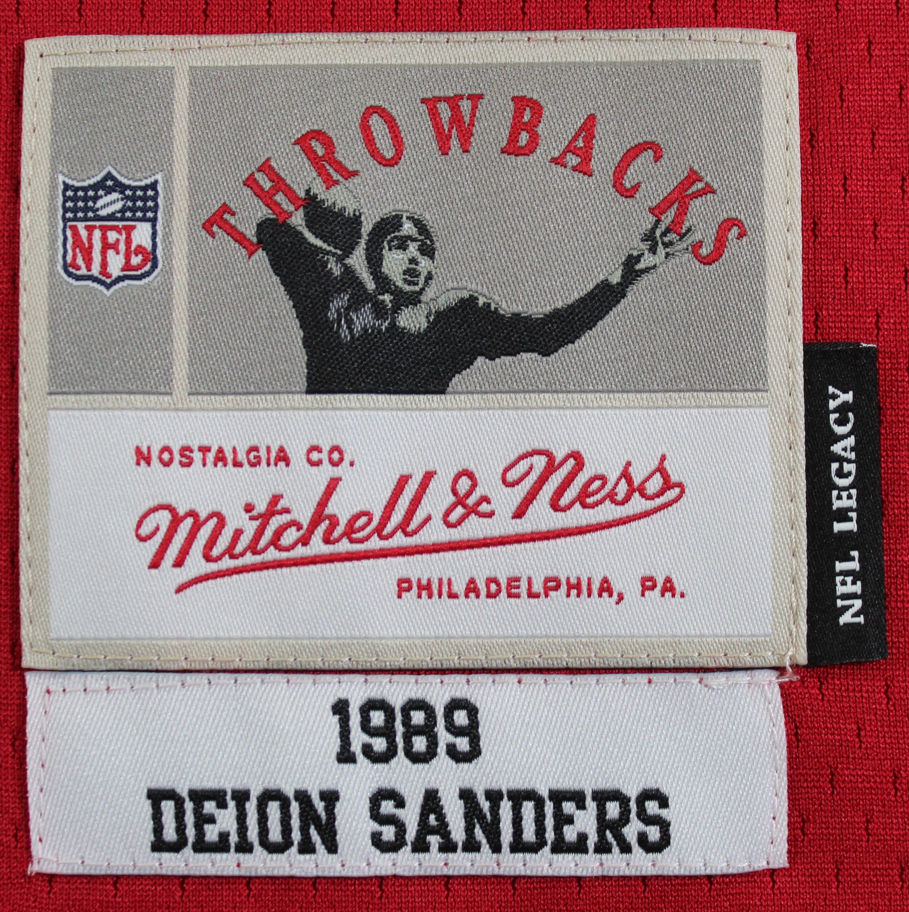 Falcons Deion Sanders Authentic Signed Red Mitchell & Ness Jersey BAS Witnessed