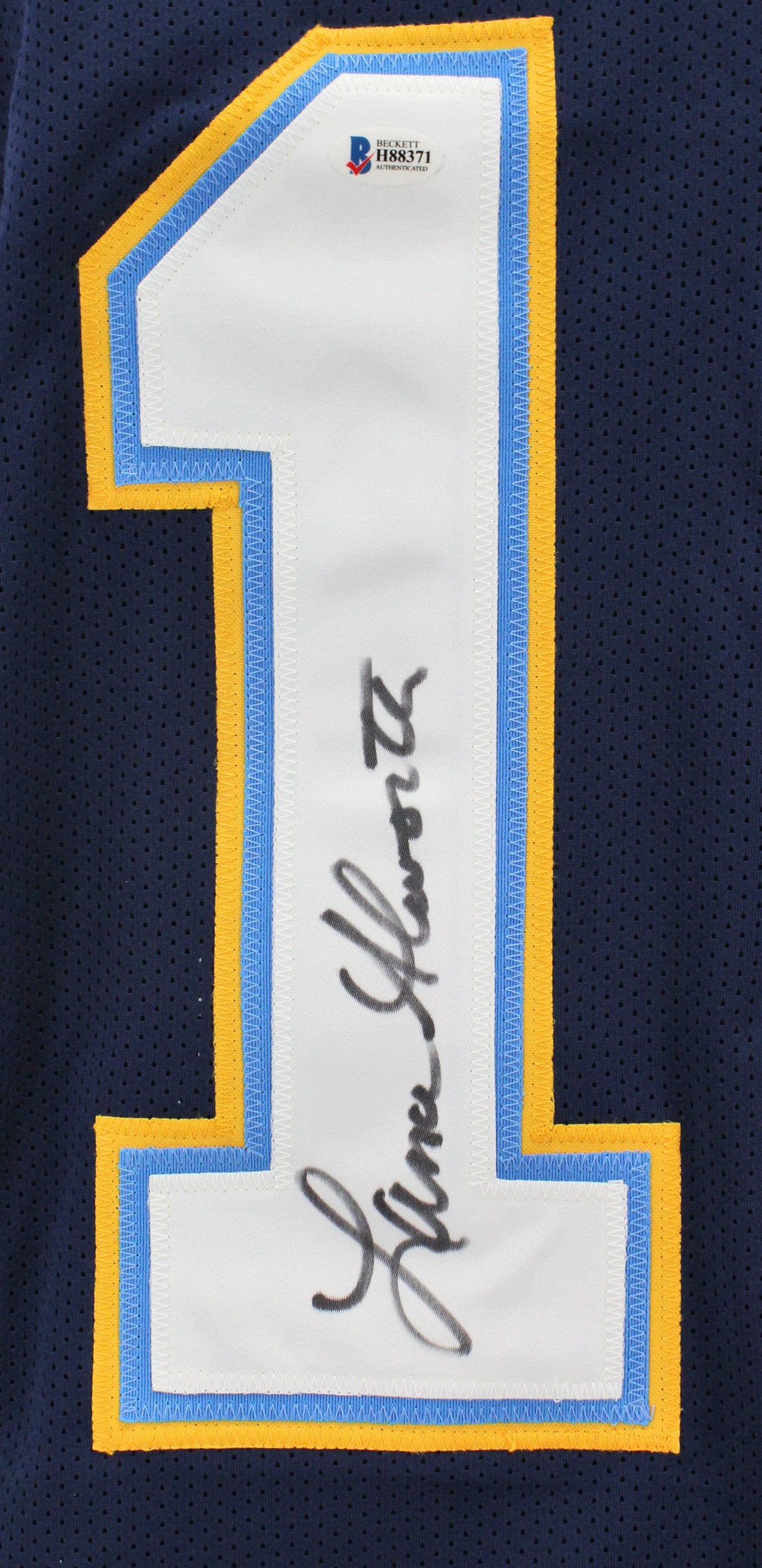 Lance Alworth Authentic Signed Navy Blue Pro Style Jersey Autographed BAS