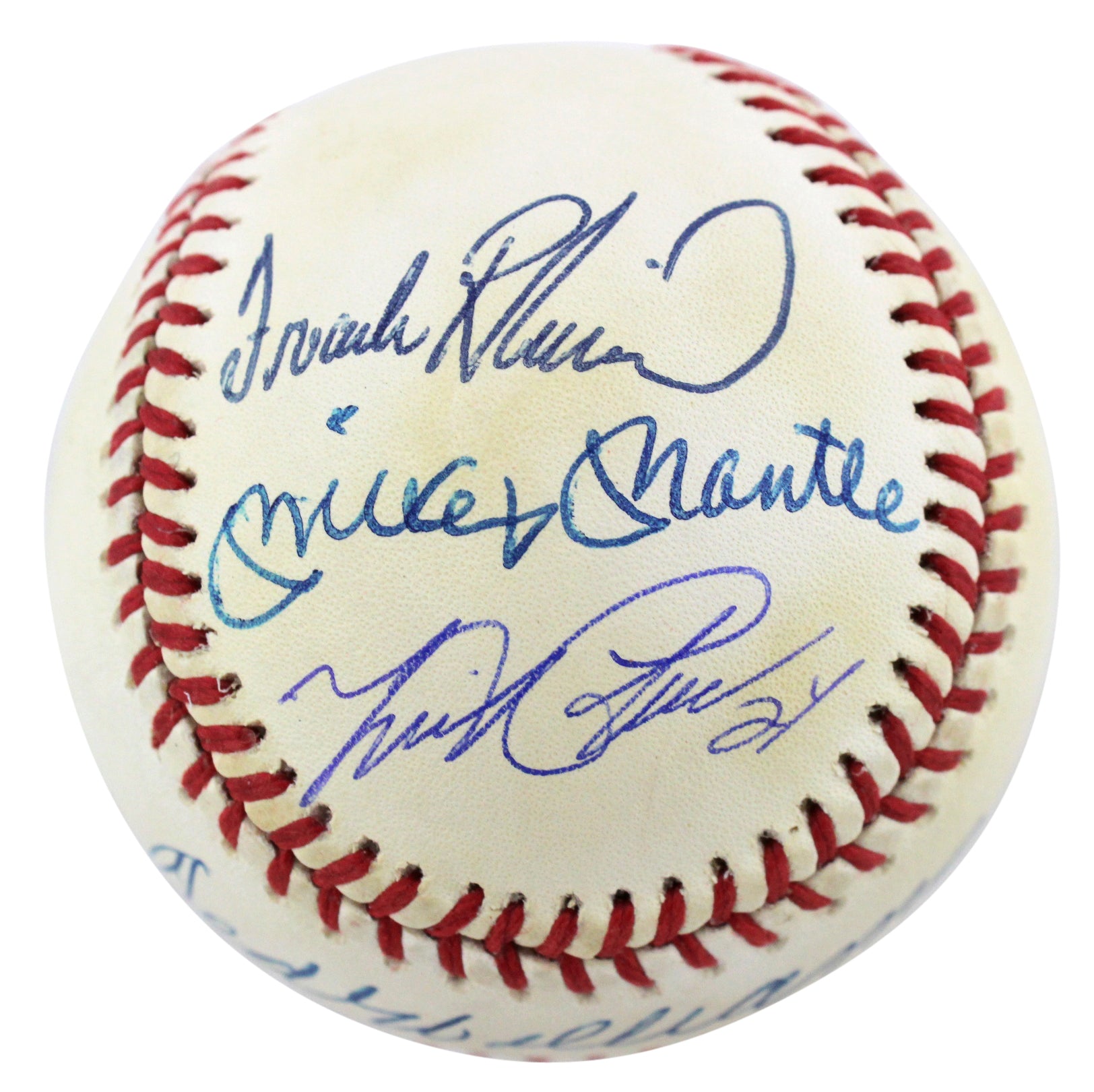 Triple Crown Winners (5) Mantle, Williams +3 Signed Oal Baseball BAS #A57027