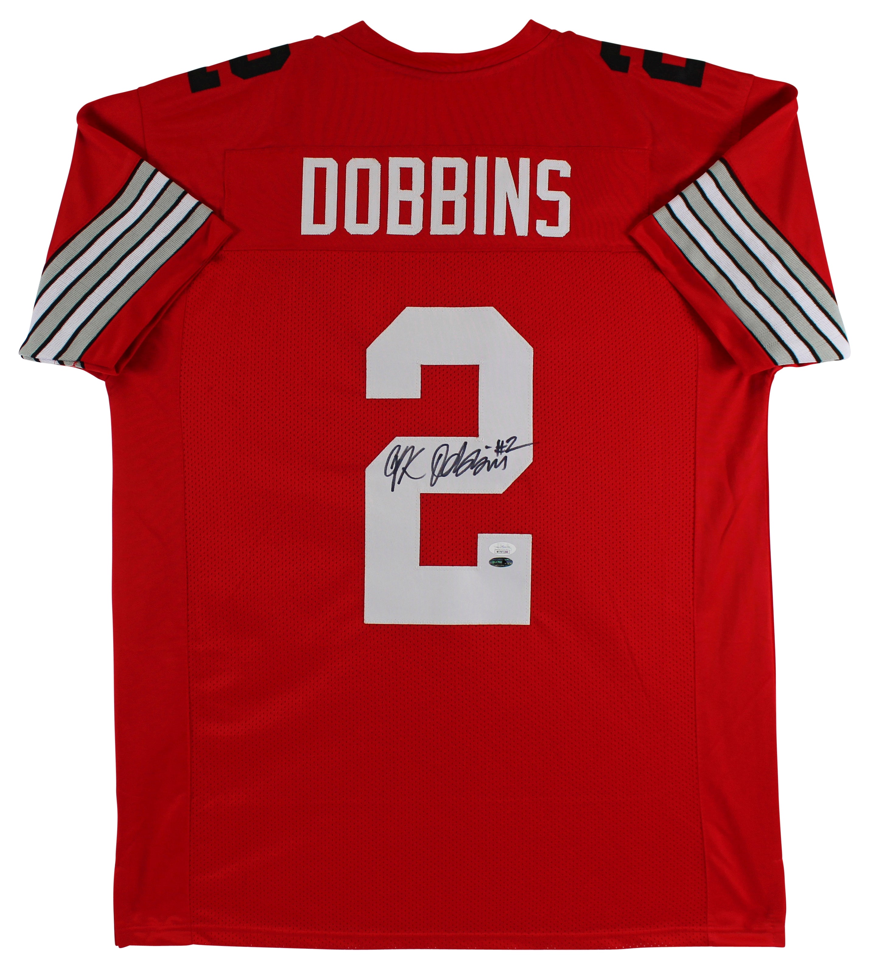 Ohio State J.K. Dobbins Authentic Signed Red Pro Style Jersey JSA Witness
