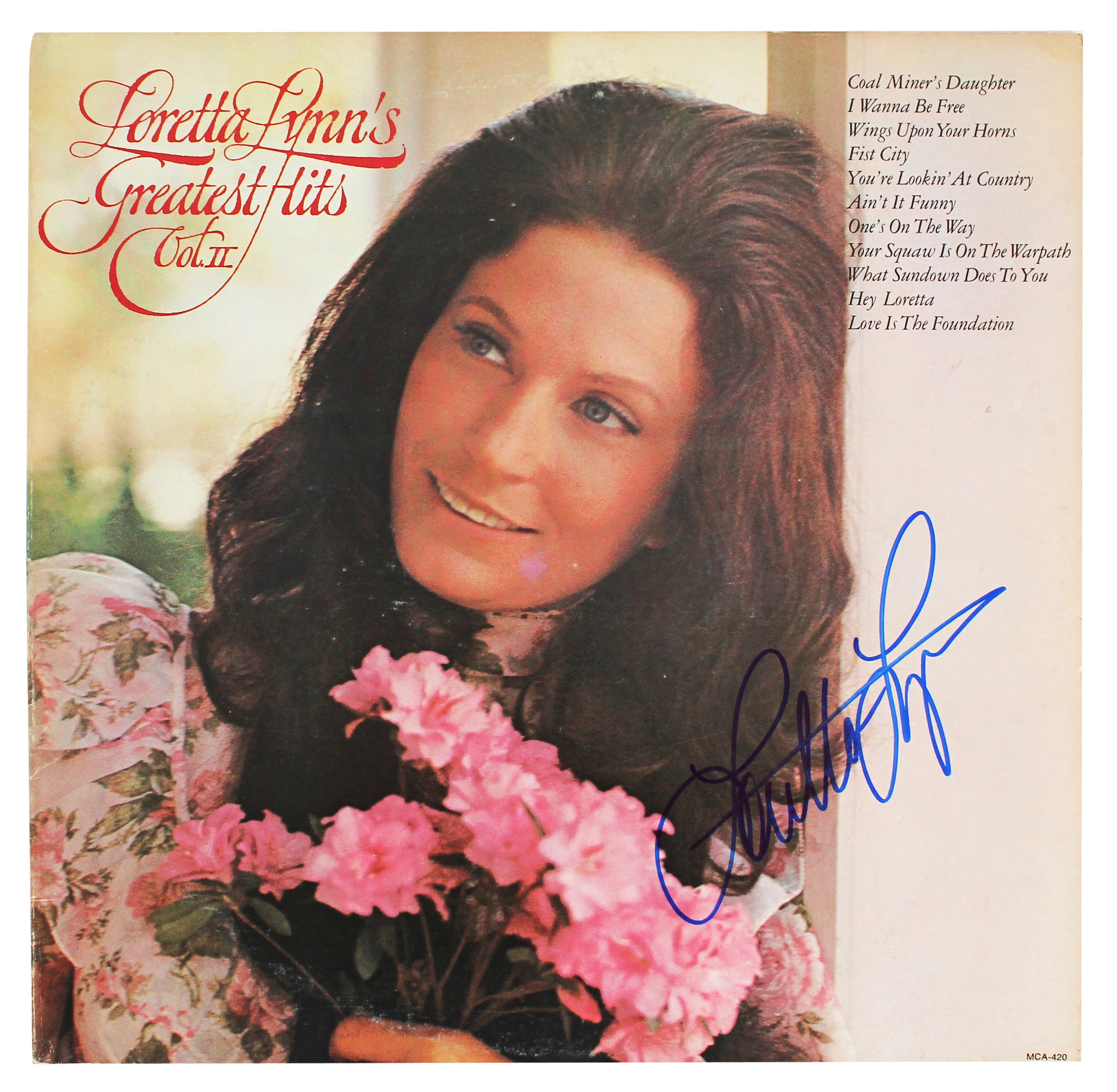Loretta Lynn Authentic Signed Greatest Hits Volume II Album Cover BAS #BG90674