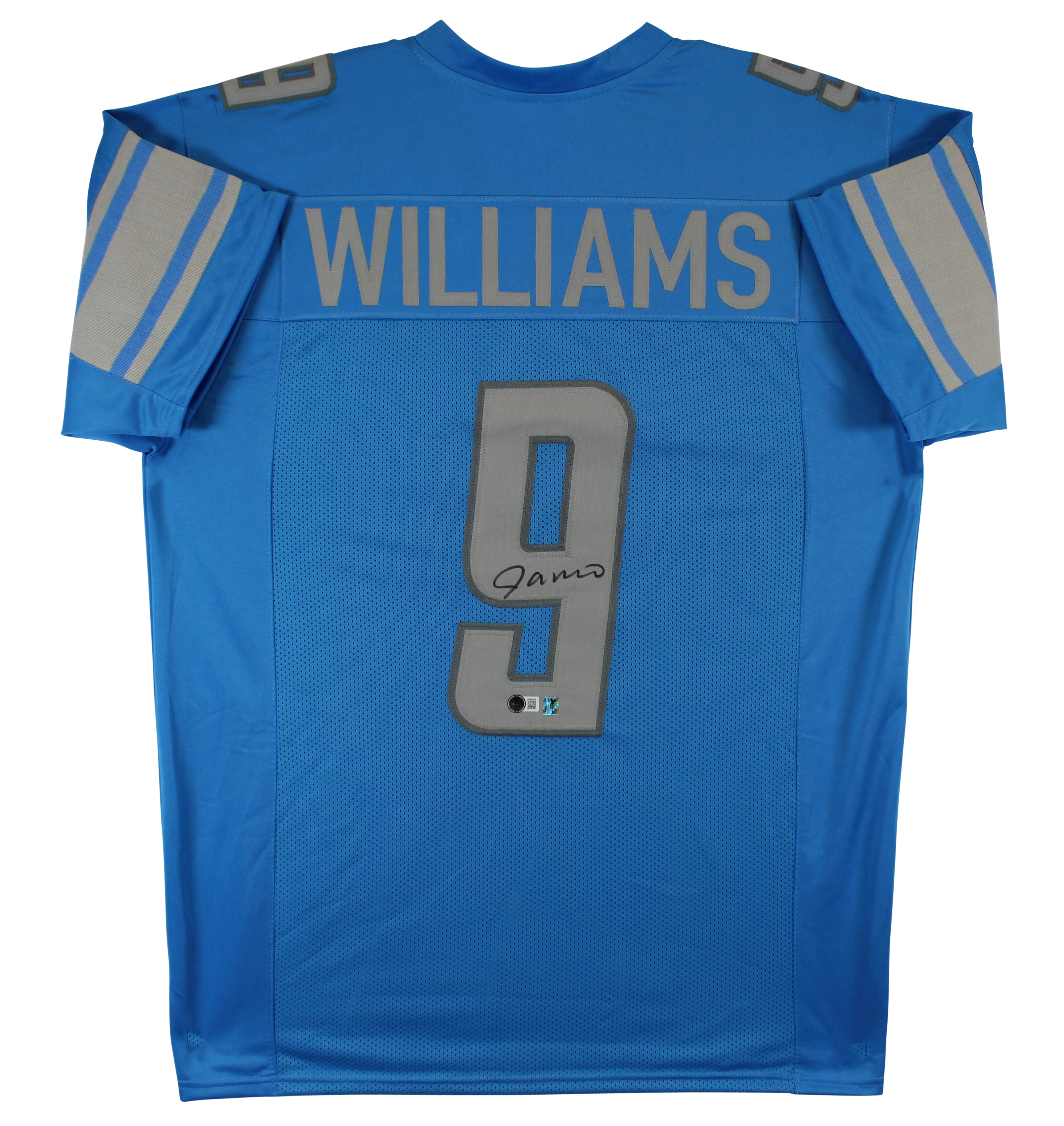 Jameson Williams Authentic Signed Blue Pro Style Jersey BAS Witnessed 2