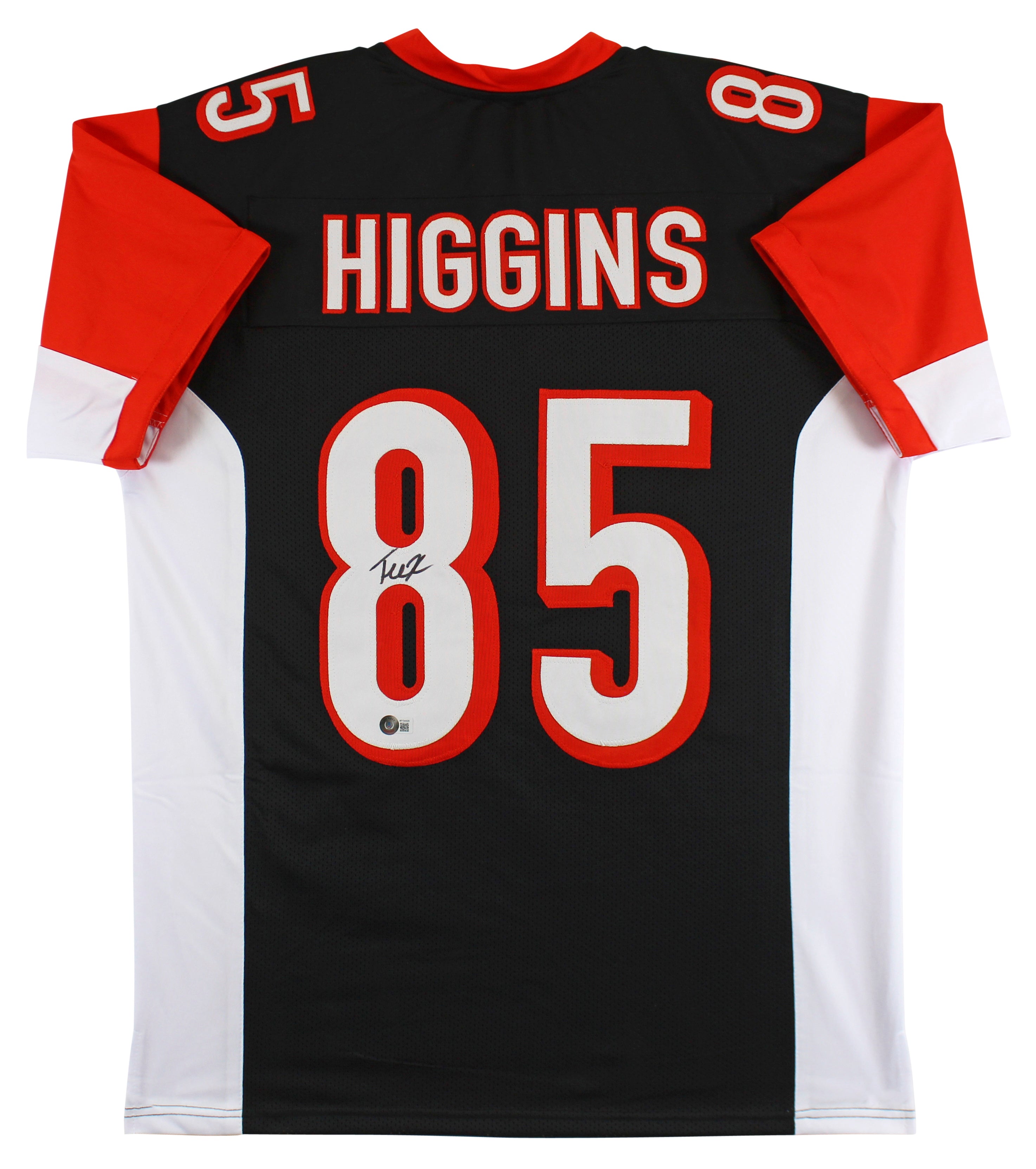 Tee Higgins Authentic Signed Black Pro Style Jersey Autographed BAS Witnessed