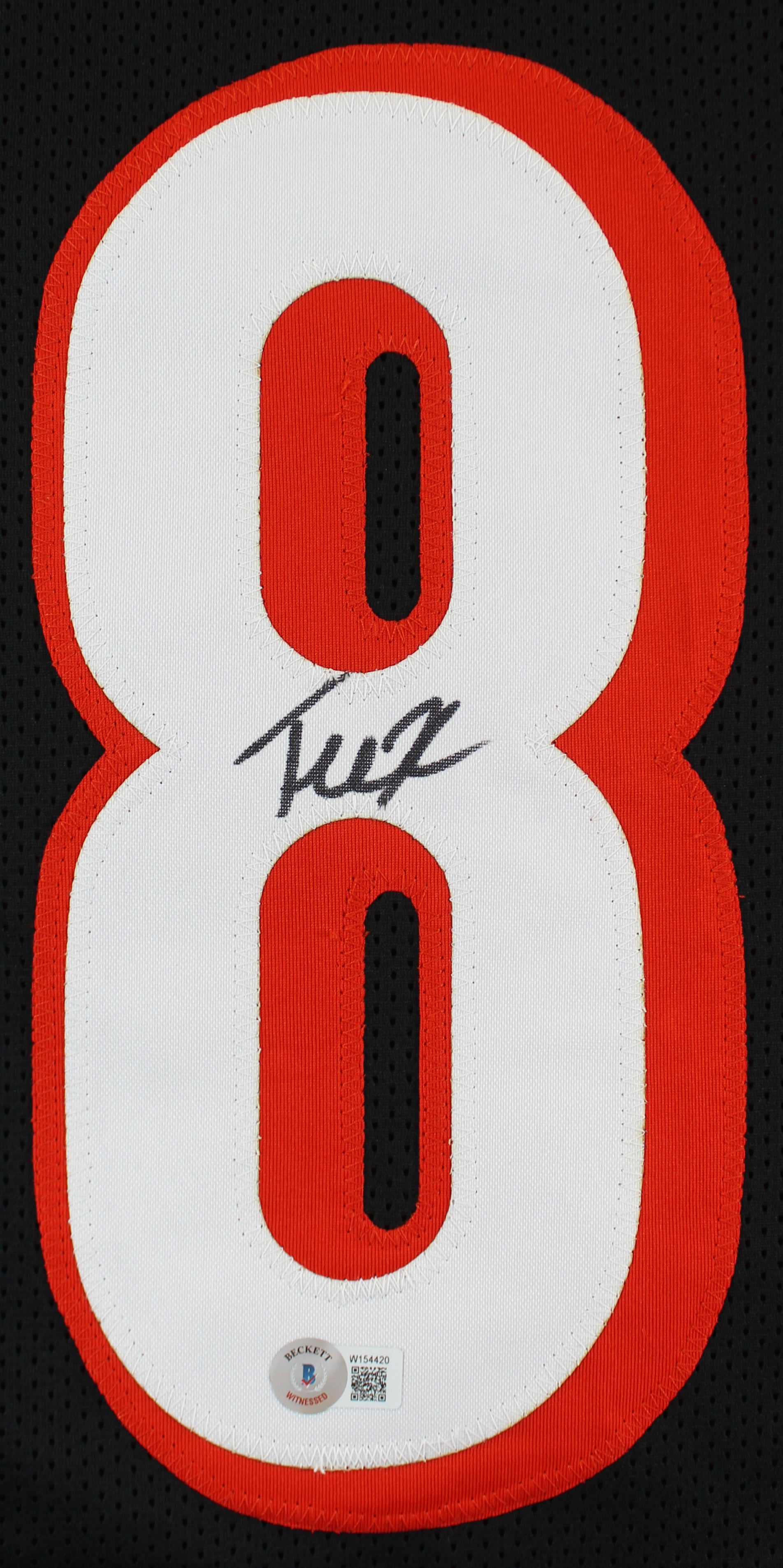 Tee Higgins Authentic Signed Black Pro Style Jersey Autographed BAS Witnessed