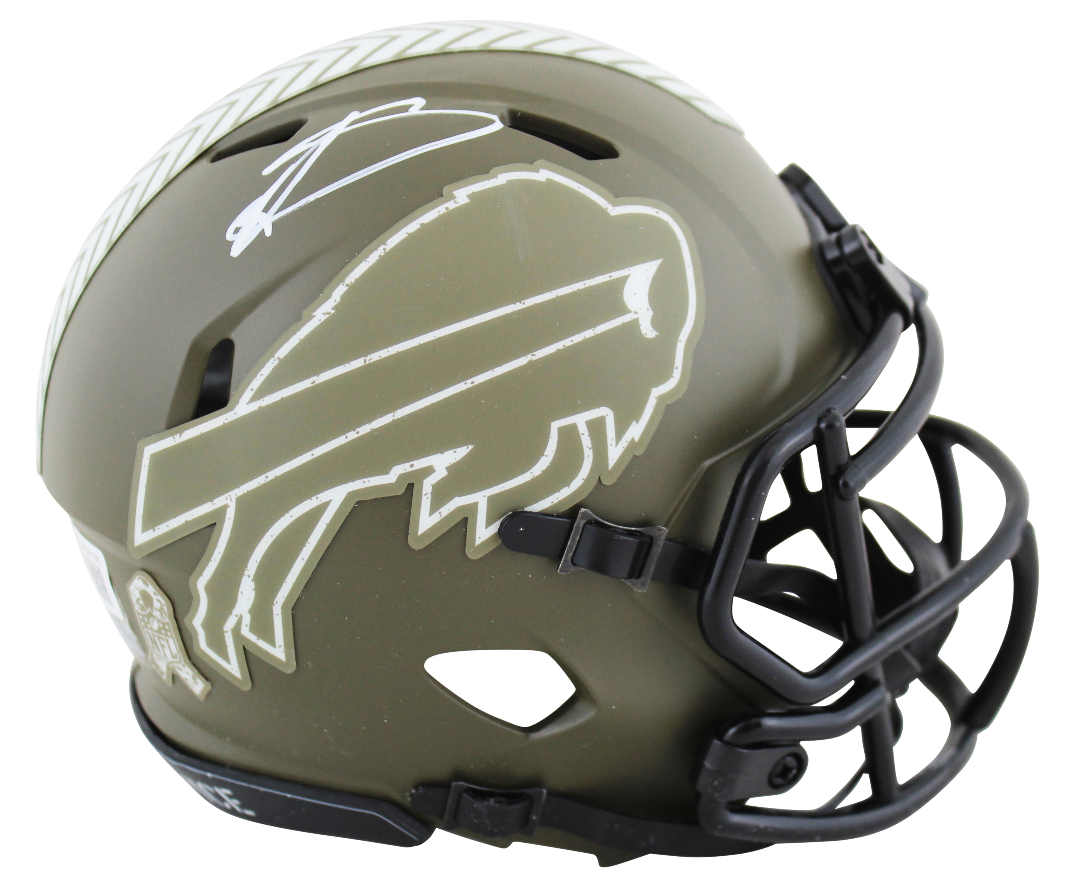 Bills Stefon Diggs Signed Salute To Service Speed Mini Helmet W/ Case BAS Wit