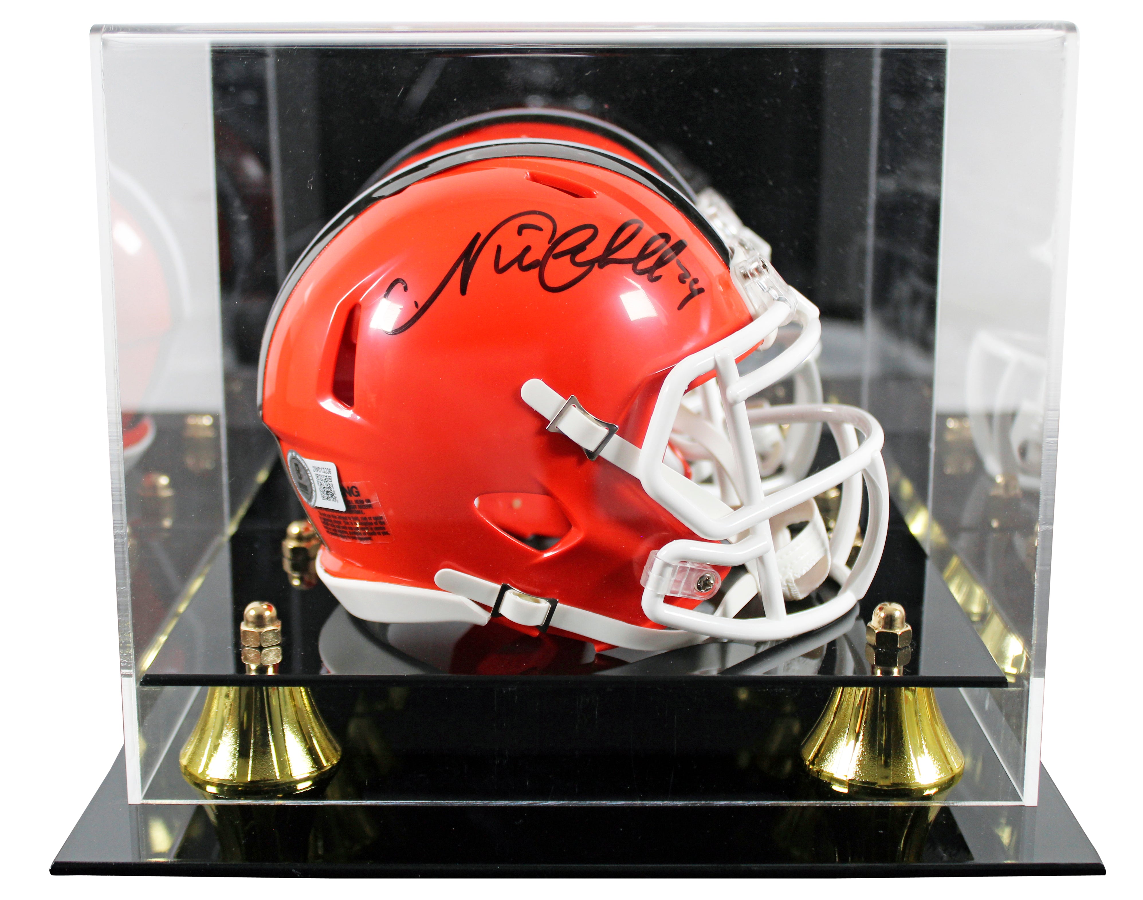 Browns Nick Chubb Authentic Signed 2024 Speed Mini Helmet W/ Case BAS Witnessed