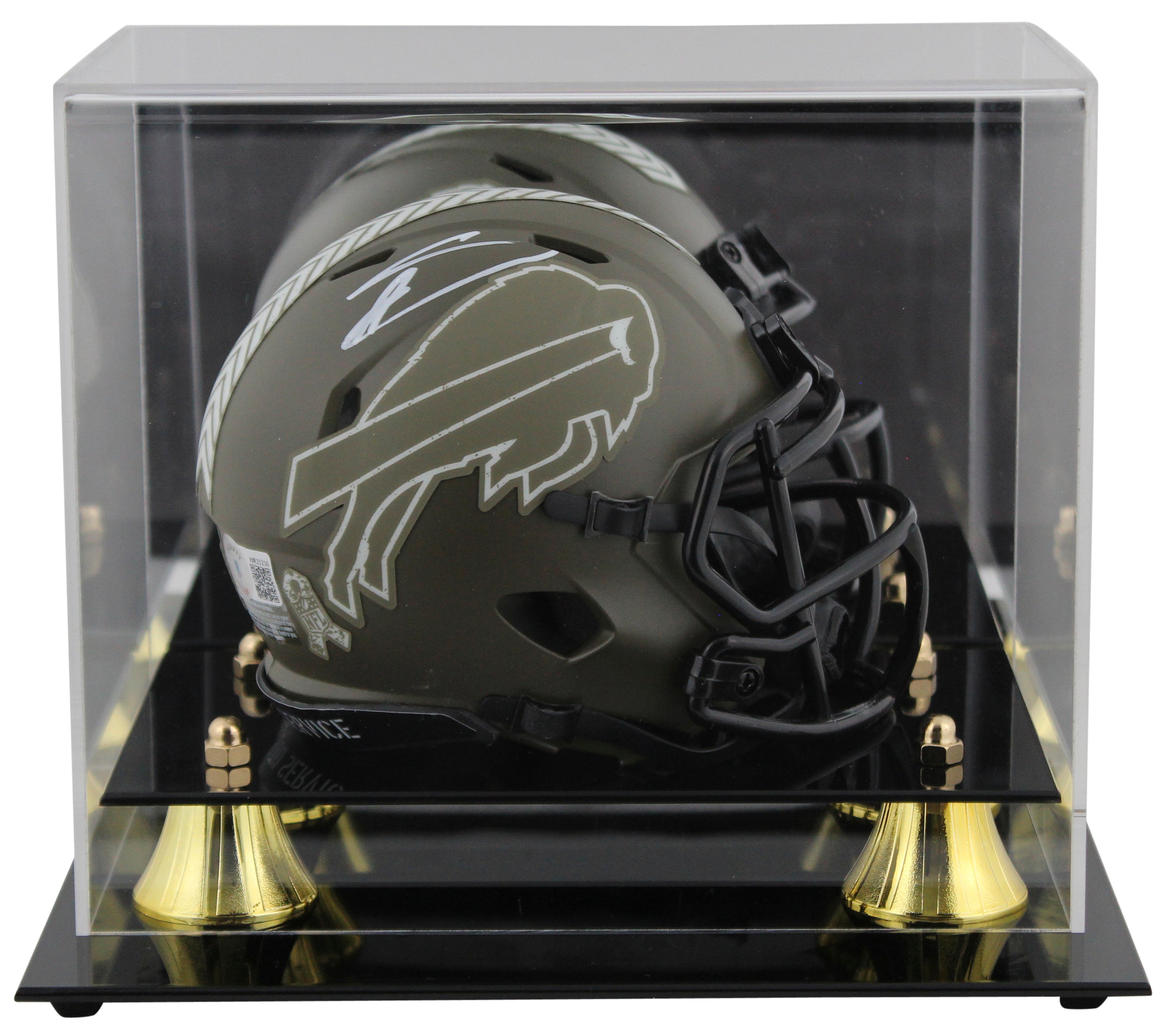 Bills Stefon Diggs Signed Salute To Service Speed Mini Helmet W/ Case BAS Wit