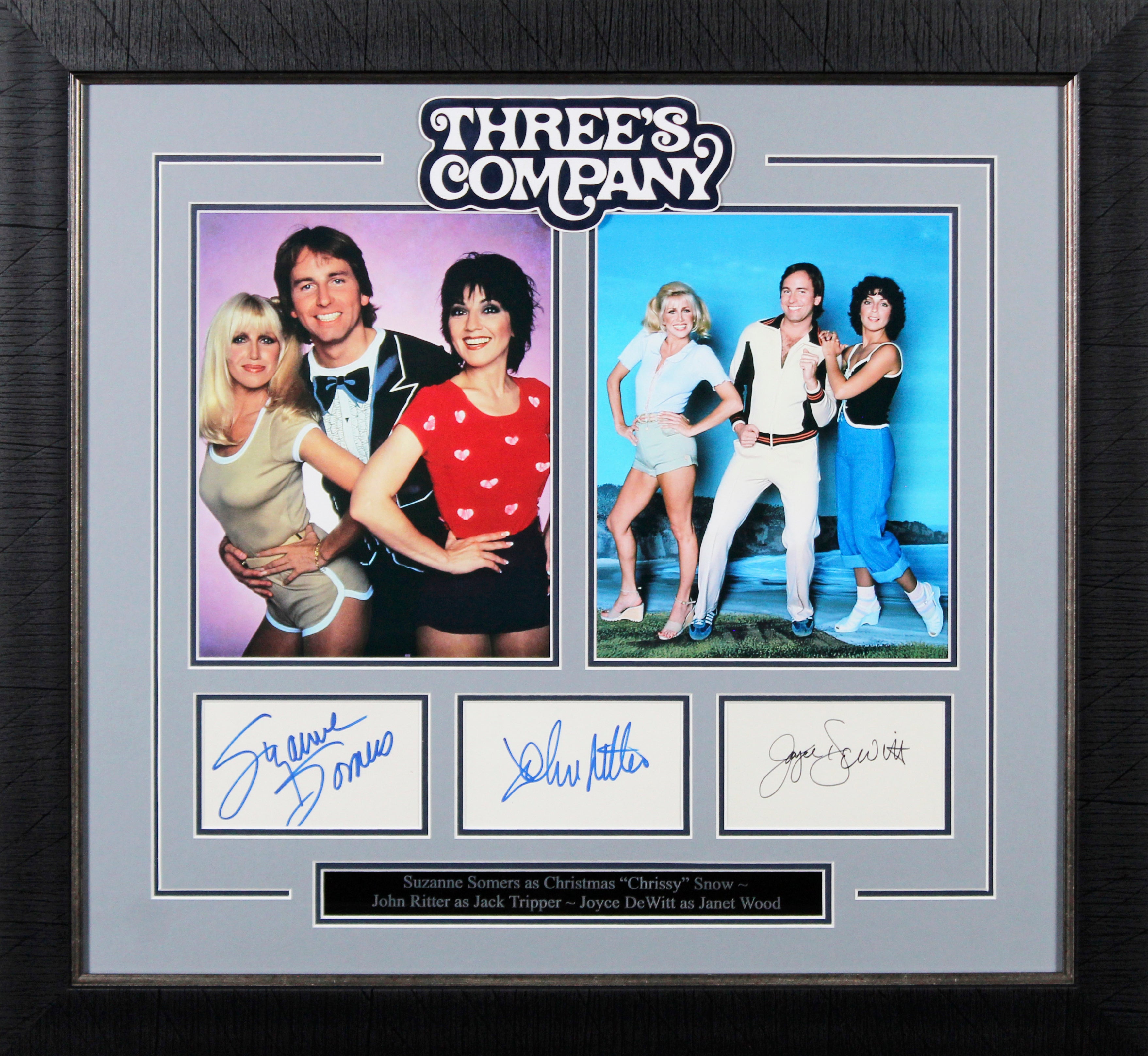 Three's Company Ritter, Sommers & Dewitt Signed Framed Display BAS #AD04918