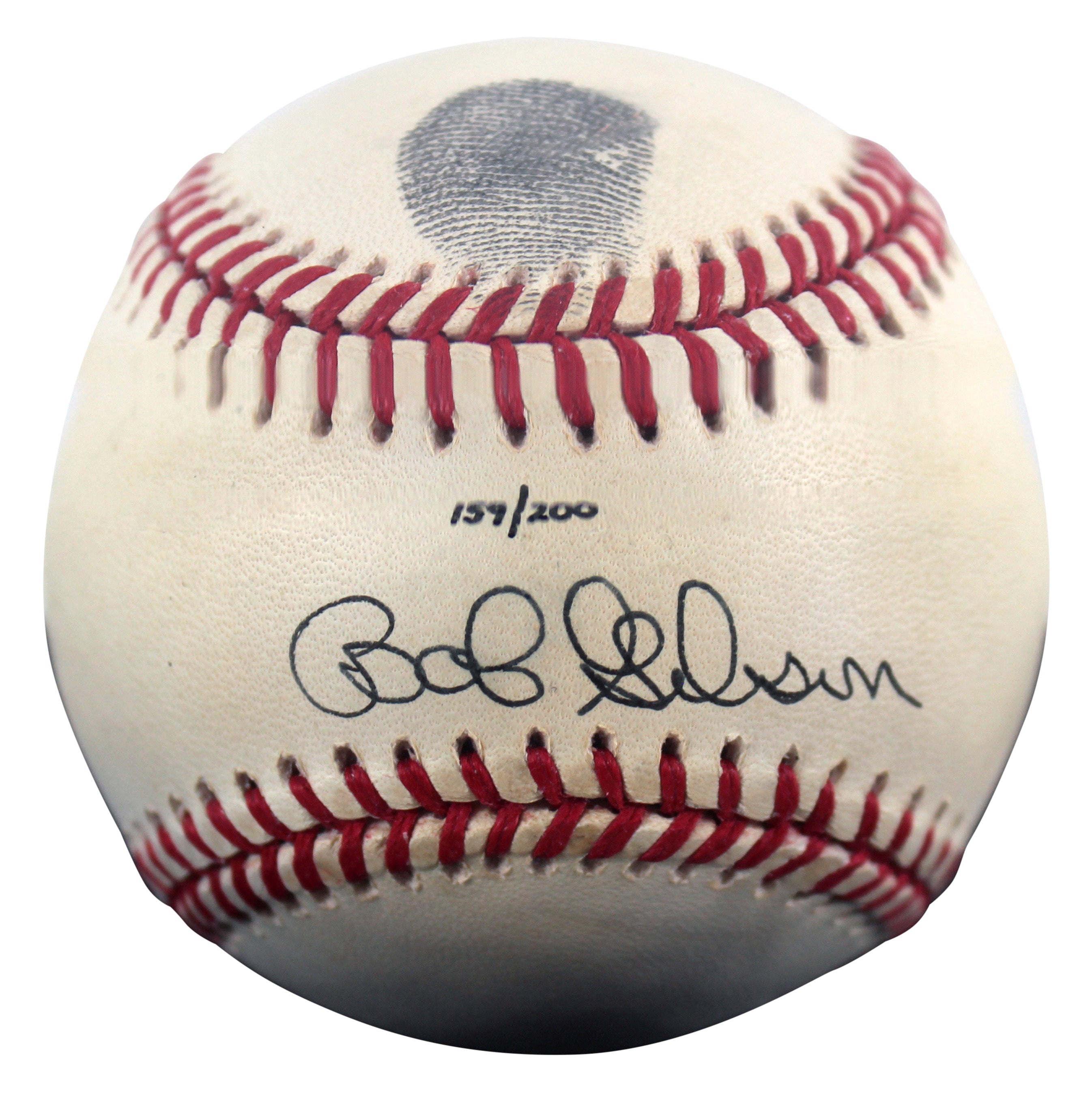 Cardinals Bob Gibson Signed Thumbprint Baseball LE #'d/200 w/ Display Case BAS HOLIDAY DOORBUSTER