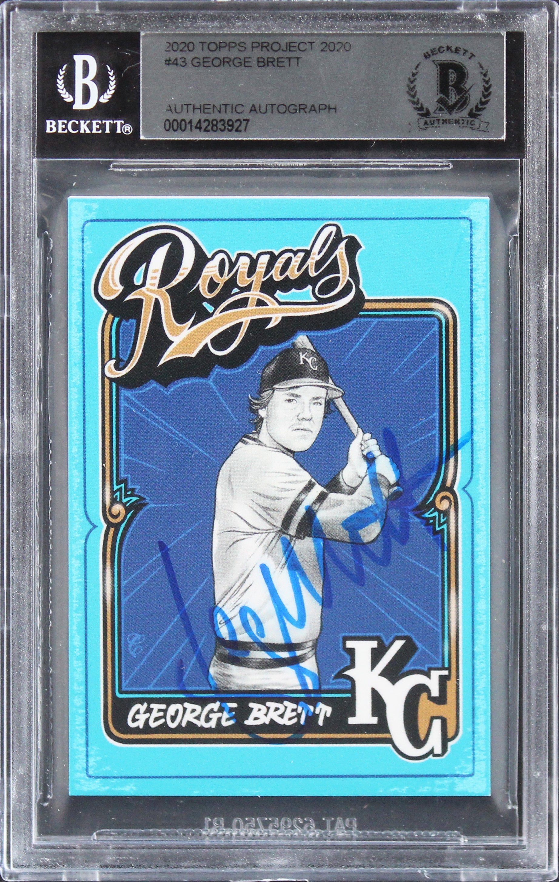 Royals George Brett Authentic Signed 2020 Topps Project 2020 #43 Card BAS Slab