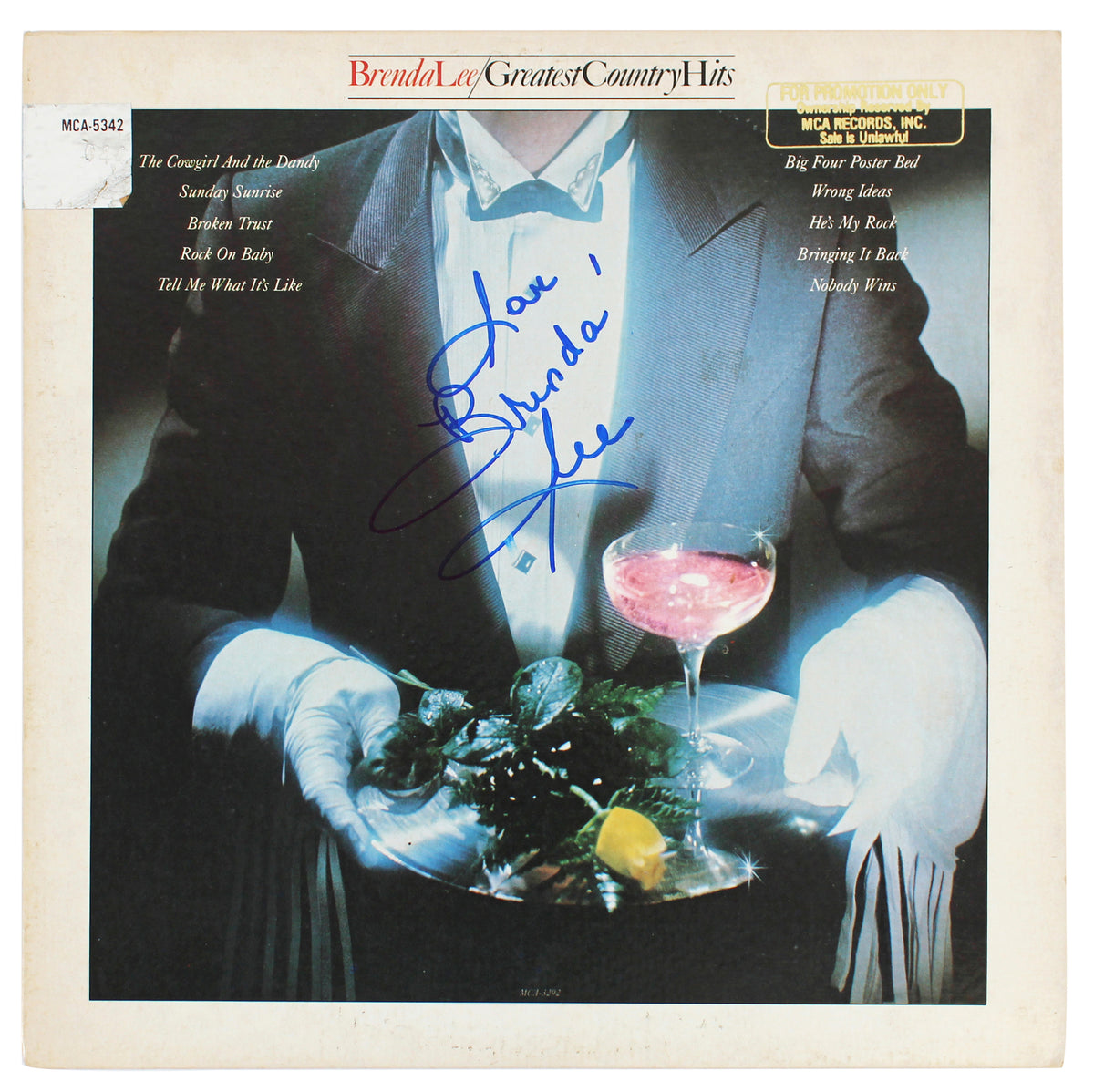Brenda Lee "Love" Authentic Signed Greatest Country Hits Album Cover BAS BG83078