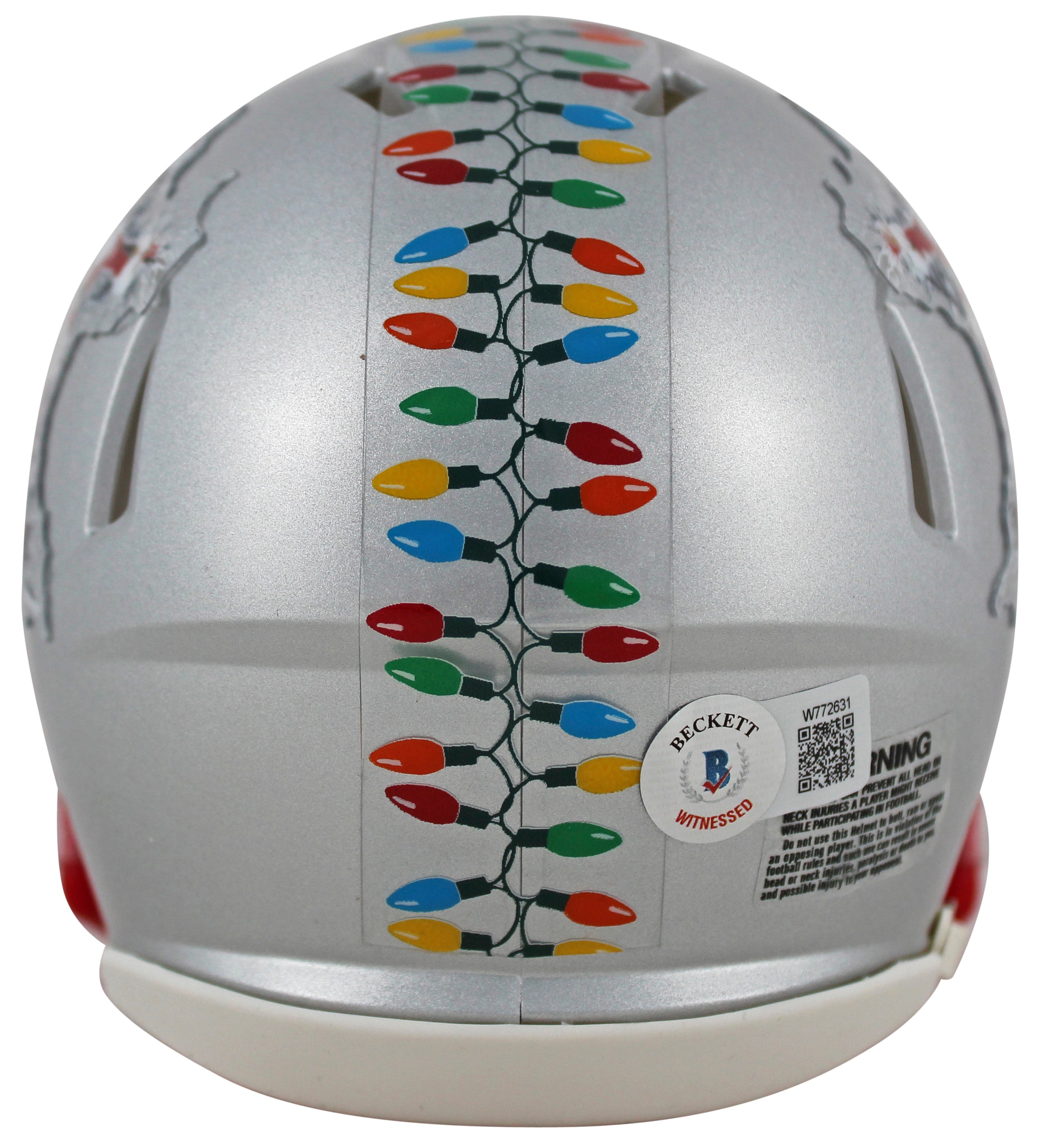 Chevy Chase Christmas Vacation Signed Silver Speed Mini Helmet BAS Wit #W772631