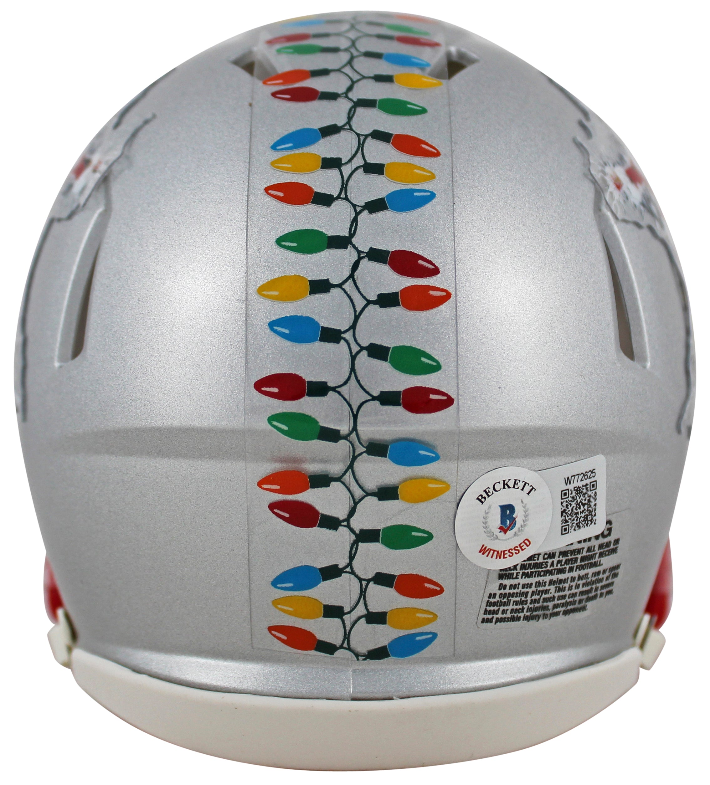 Chevy Chase Christmas Vacation Signed Silver Speed Mini Helmet BAS Wit #W772625
