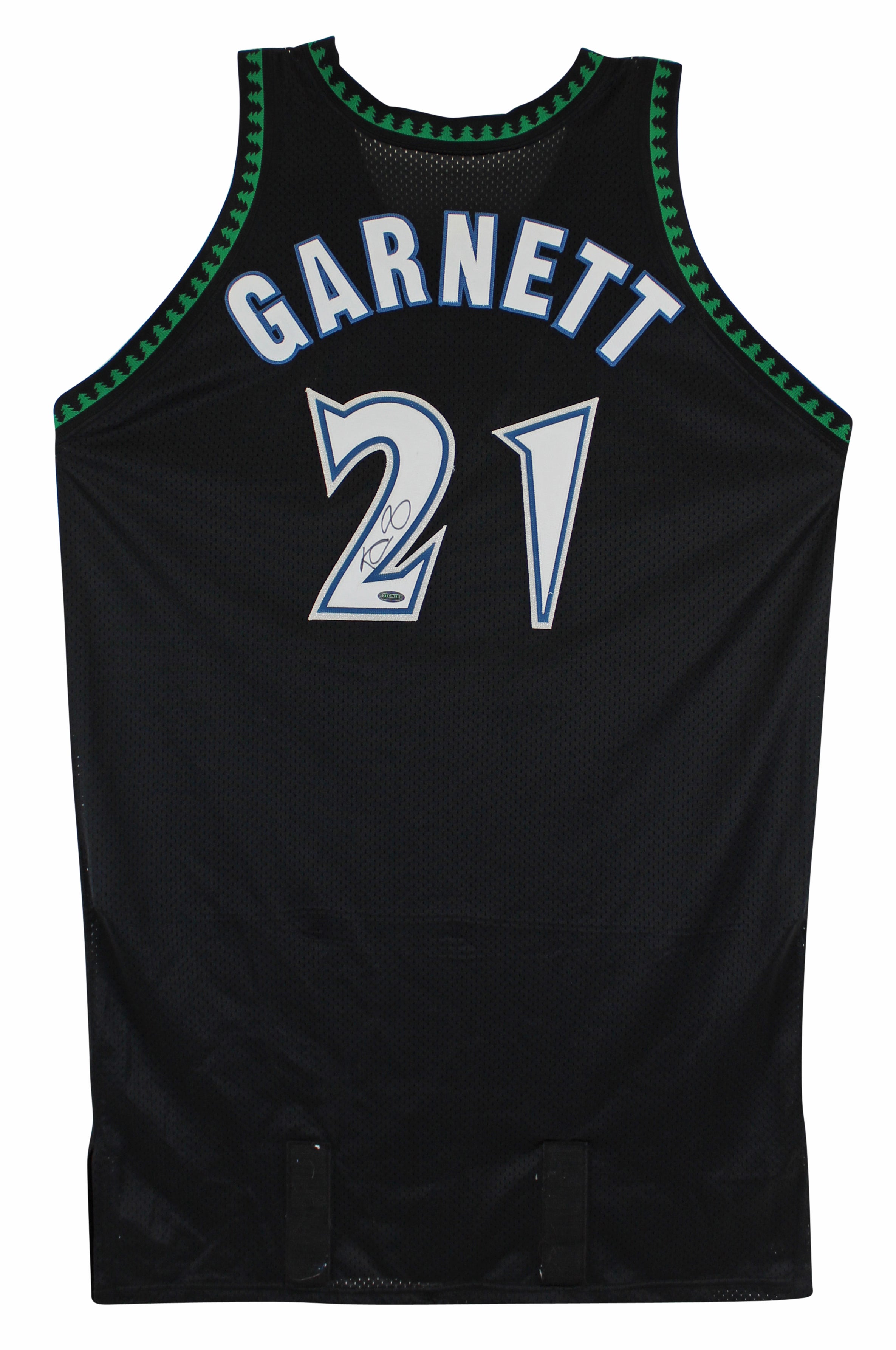 Timberwolves Kevin Garnett Signed 1998 Game Used Starter Black Jersey Steiner