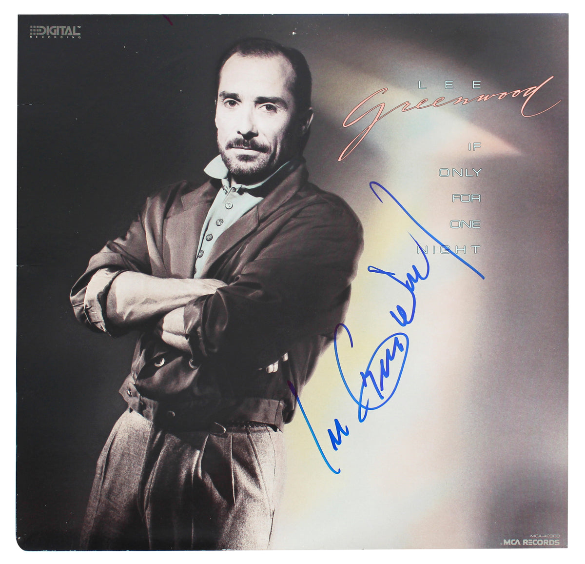 Lee Greenwood Authentic Signed If Only For One Night Album Cover BAS #BG83066