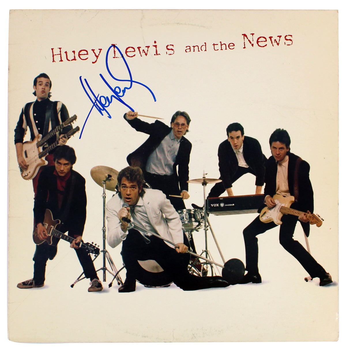 Huey Lewis Authentic Signed Huey Lewis And The News Album Cover BAS #BG83058