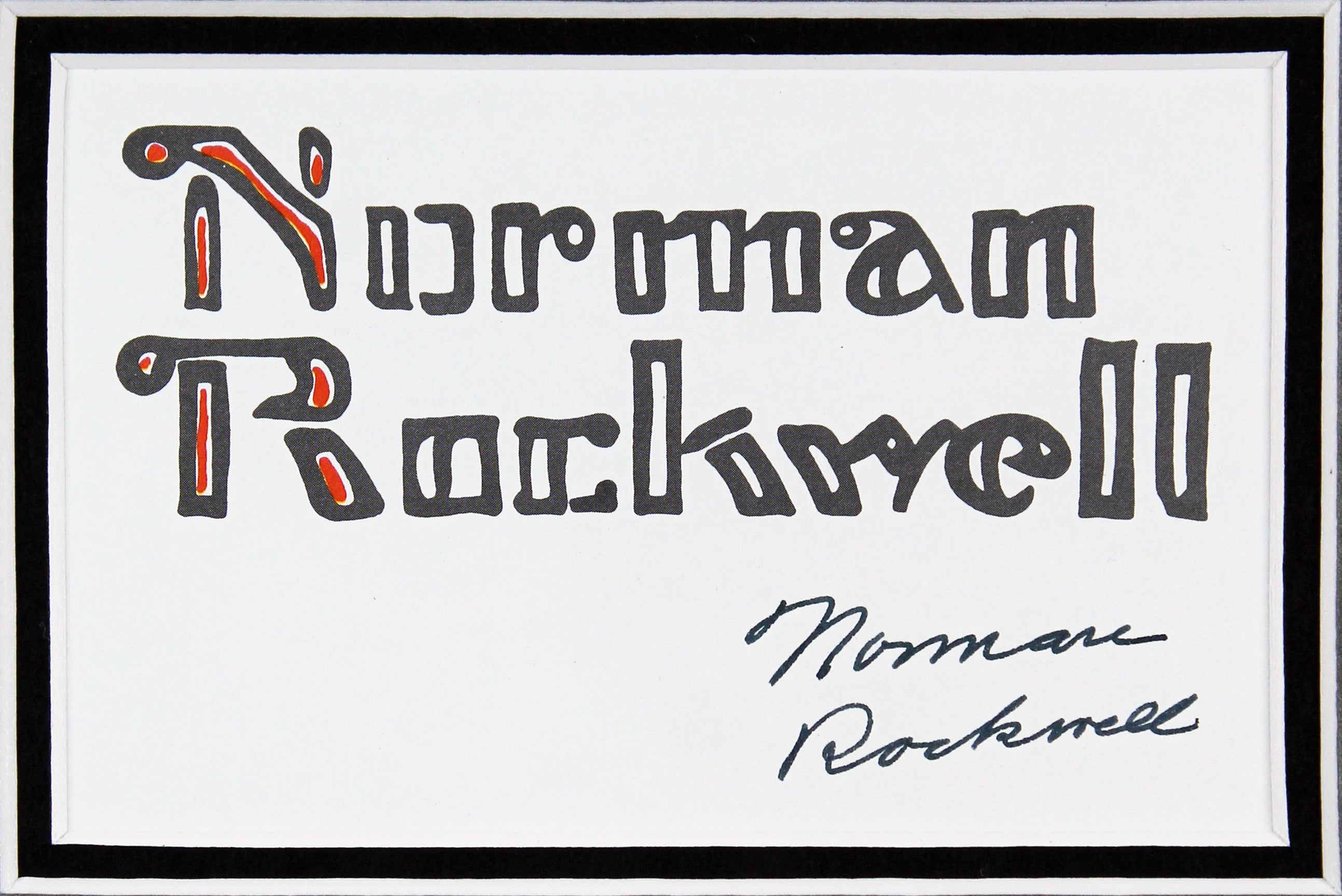 Norman Rockwell Authentic Signed & Framed 3.5x5.5 Cut Signature BAS #AB76459