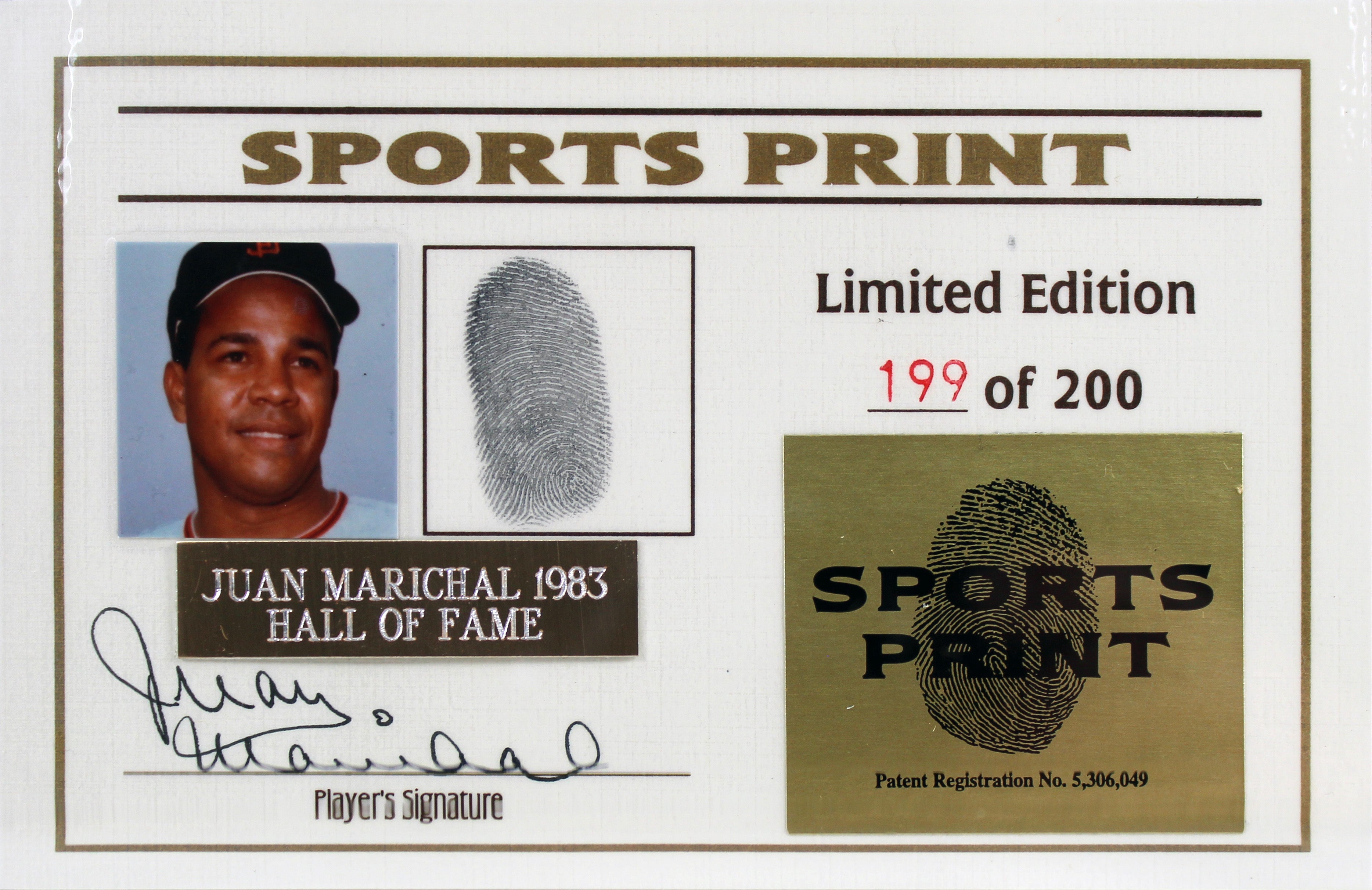 Giants Juan Marichal Signed Thumbprint Baseball LE #'d/200 w/ Display Case BAS HOLIDAY DOORBUSTER