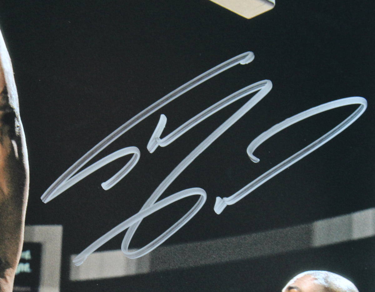 Lakers Shaquille O'Neal Signed 16x20 Vs. Nets Vertical Photo BAS Witnessed
