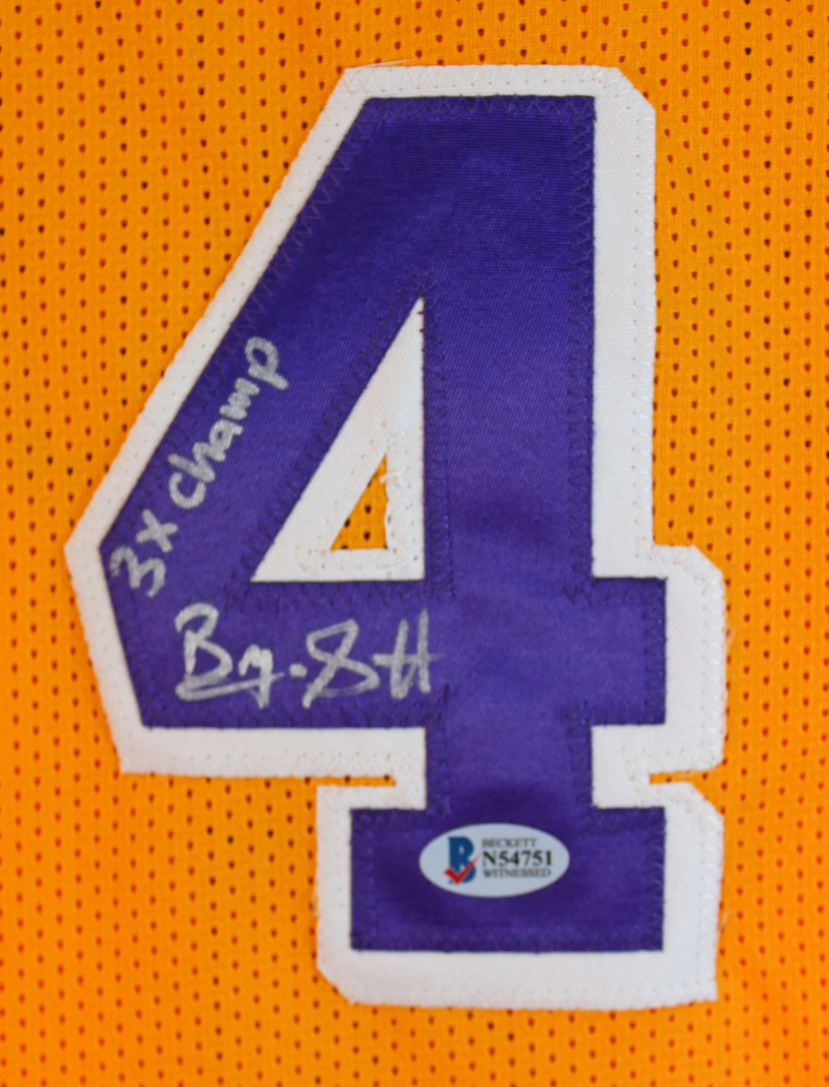 Byron Scott "3x Champ" Authentic Signed Yellow Pro Style Jersey BAS Witnessed