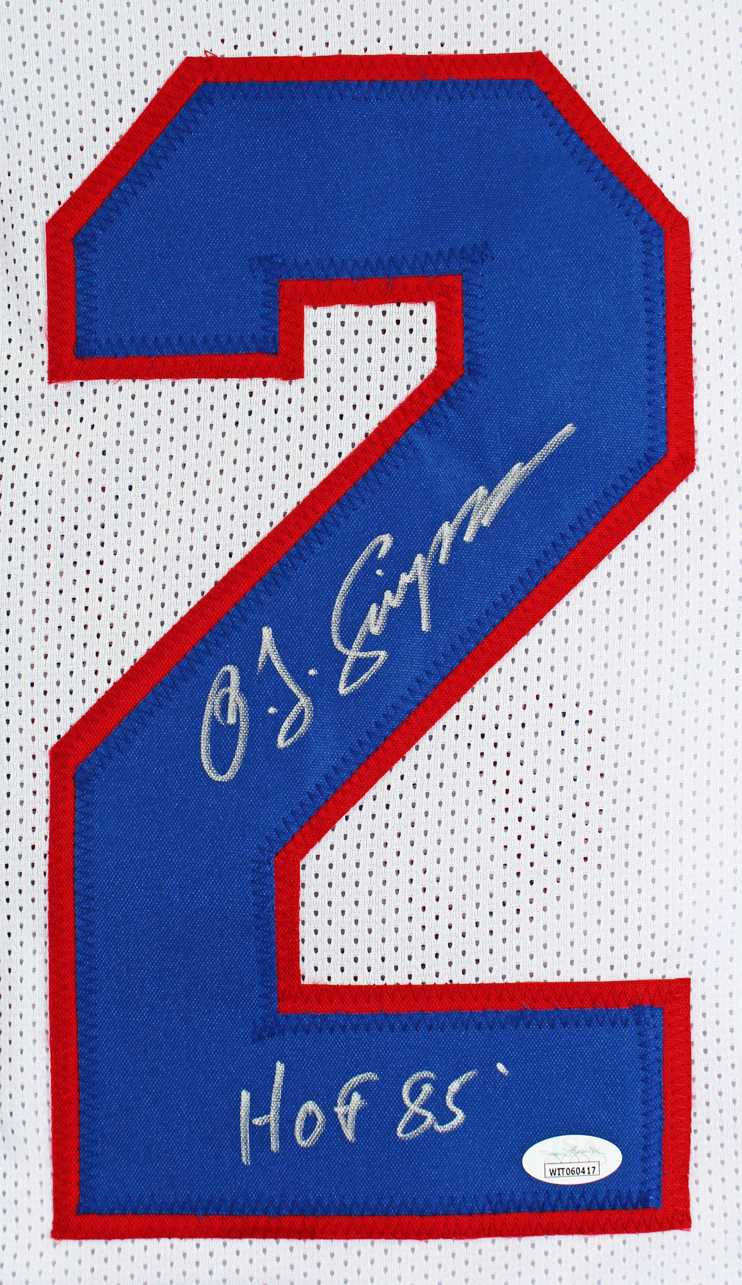 O.J. Simpson "HOF 85" Authentic Signed White Pro Style Jersey BAS Witnessed