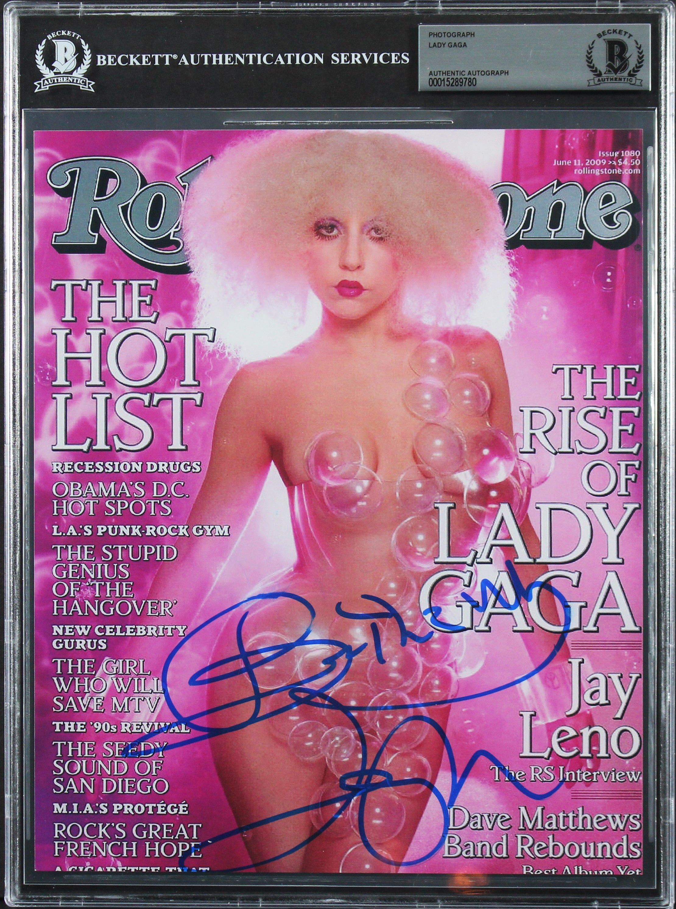 Lady Gaga Authentic Signed 8x10 Rolling Stone Photo Autographed BAS Slabbed