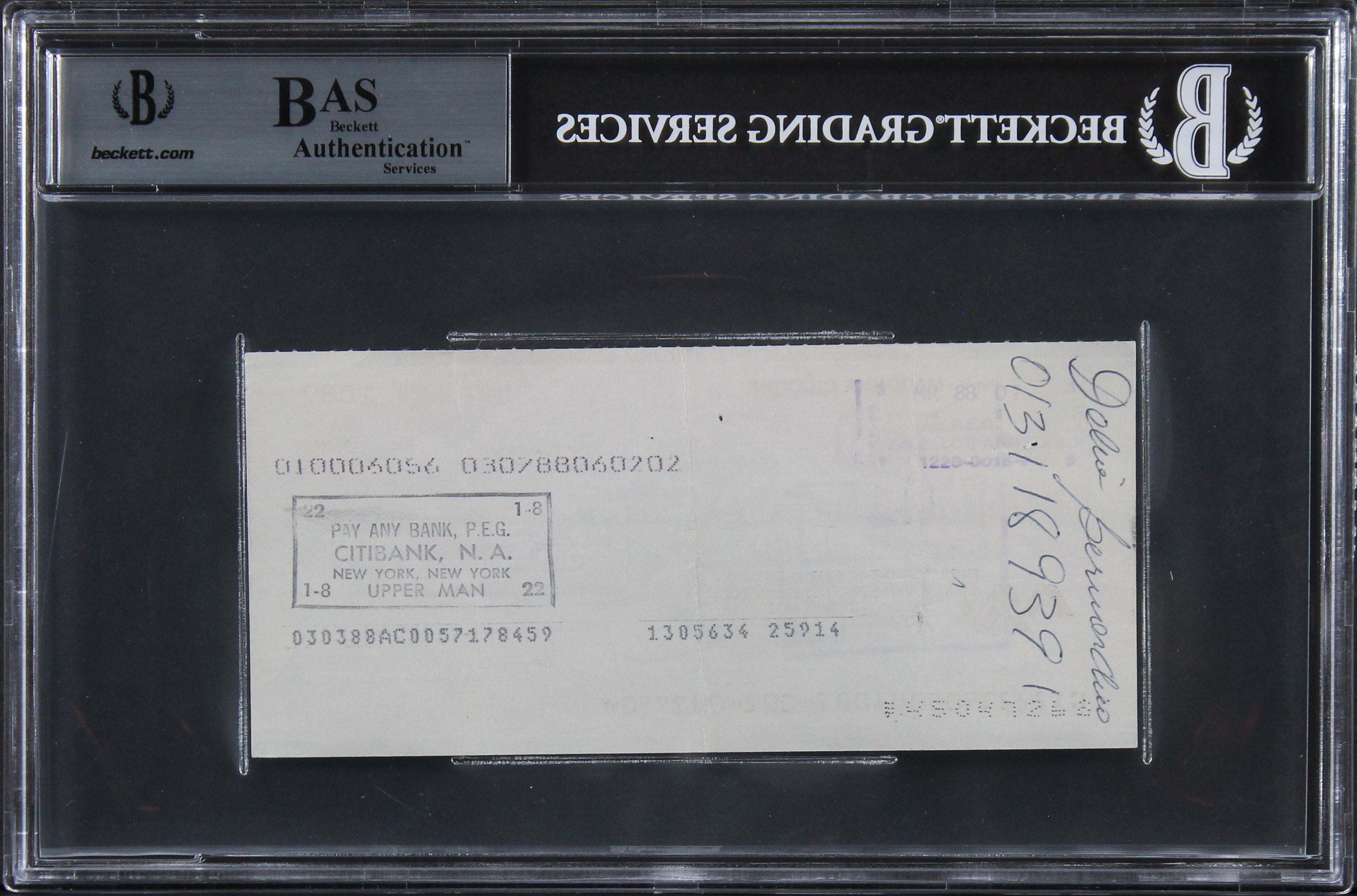 Madonna Authentic Signed 2.5x6 2/28/1988 Personal Check Autographed BAS Slabbed