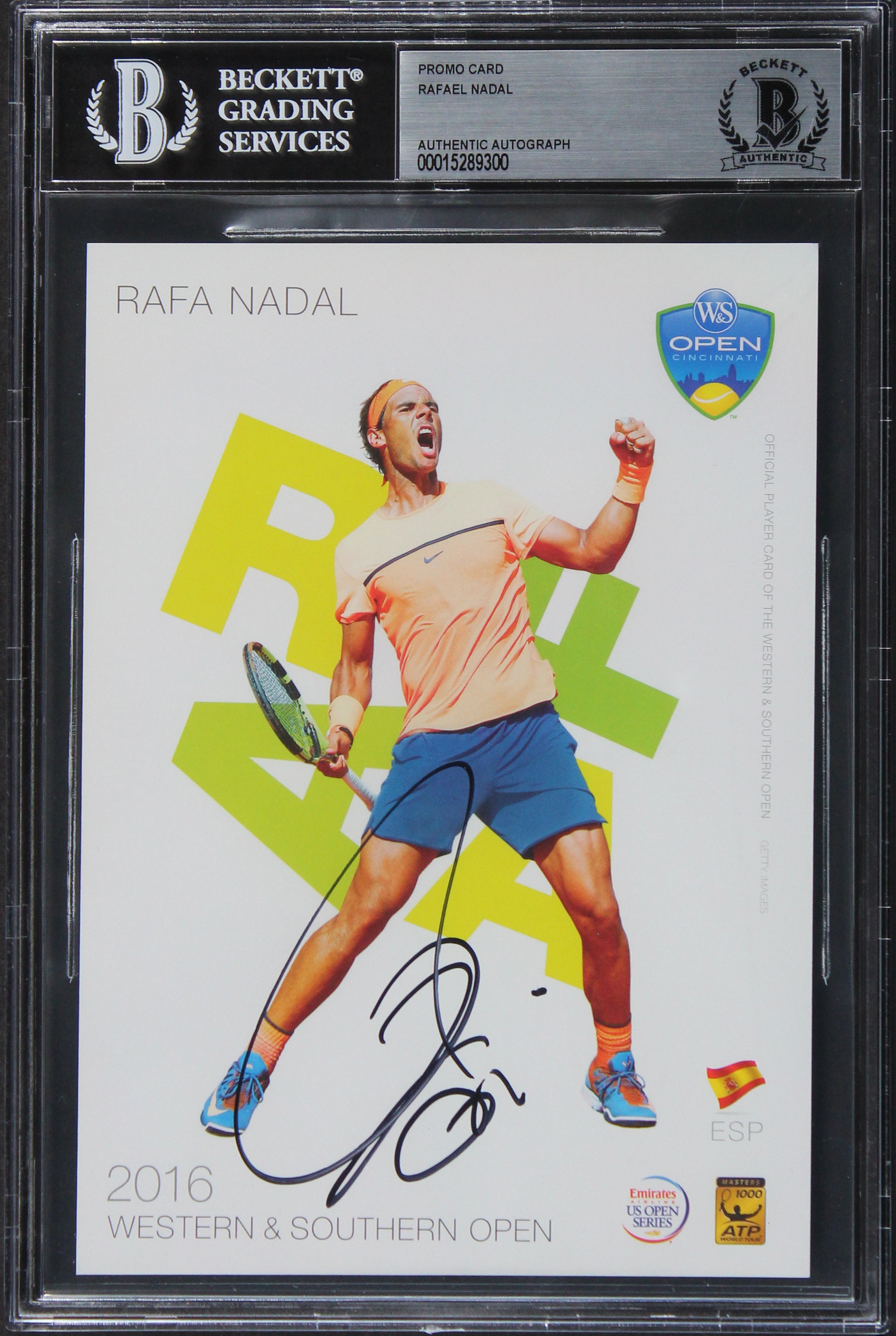 Rafael Nadal Authentic Signed 5x7 Promo Card Photo Autographed BAS Slabbed