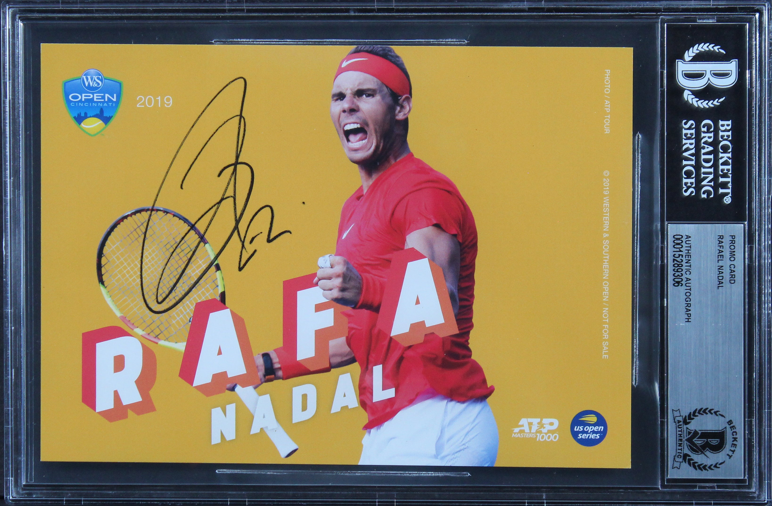 Rafael Nadal Authentic Signed 5x7 Promo Card Photo Autographed BAS Slabbed