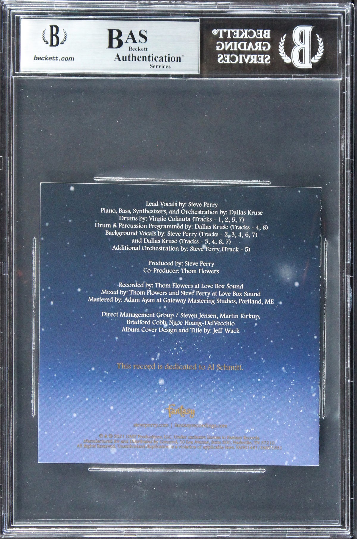 Steve Perry Authentic Signed The Season Cd Cover Autographed BAS Slabbed