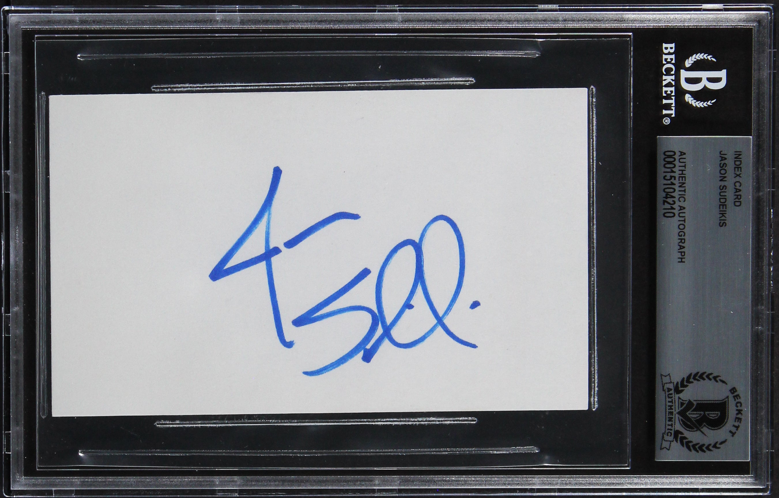 Jason Sudeikis Ted Lasso Authentic Signed 3x5 Index Card Autographed BAS Slabbed