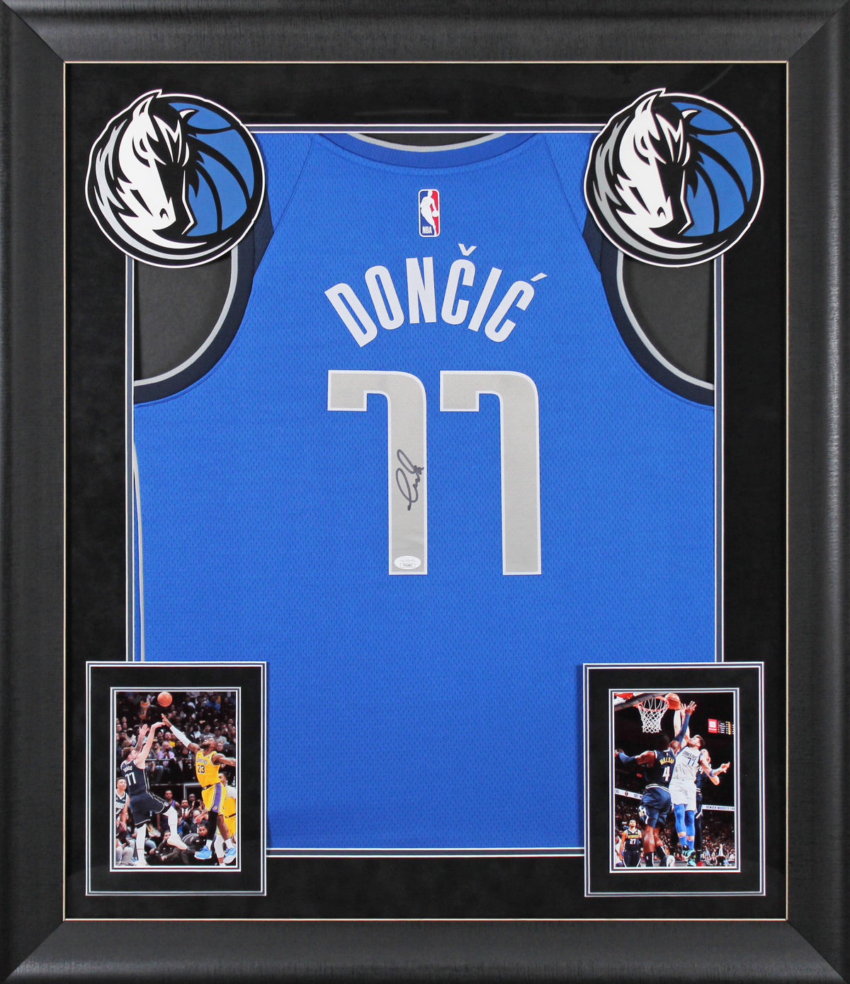 Mavericks Luka Doncic Authentic Signed Blue Nike Framed Jersey JSA #YY62992