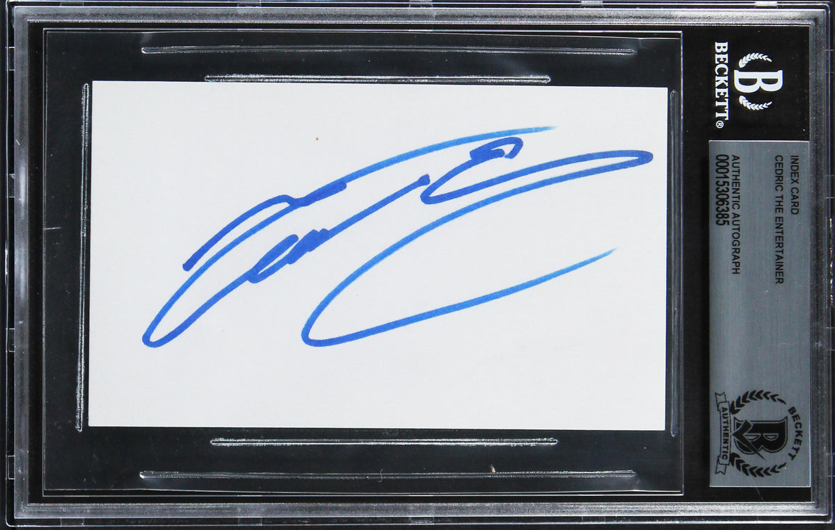 Cedric The Entertainer The Neighborhood Authentic Signed 3x5 Index Card BAS Slab