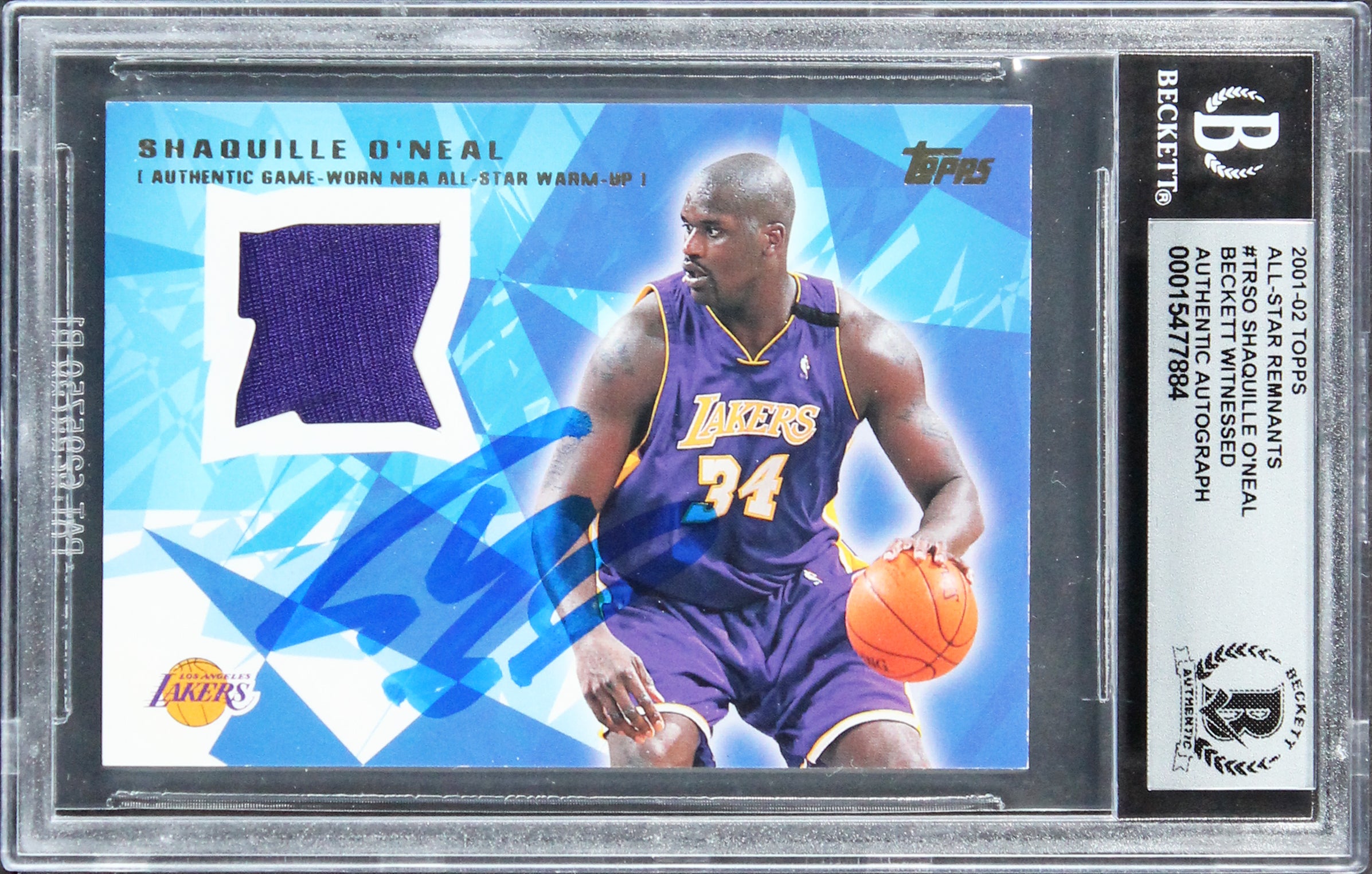 Shaquille O'Neal Signed 2001 Topps All-Star Rem #TRSO Card Auto 10! BAS Slabbed