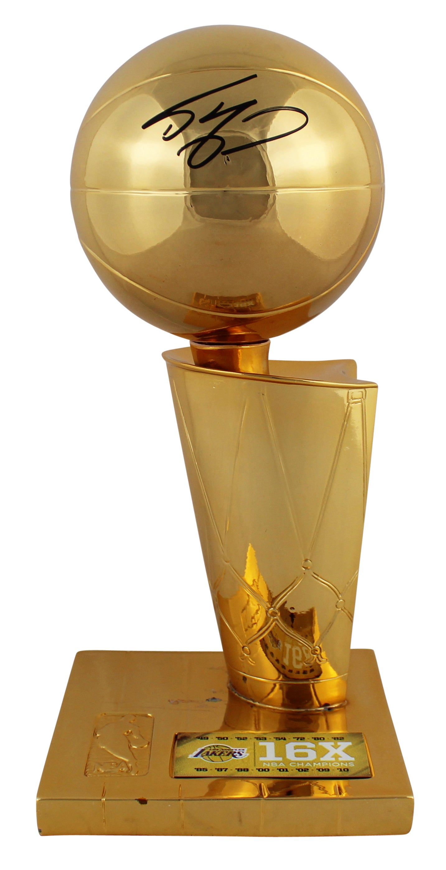 Lakers Shaquille O'Neal Signed 12" Replica Larry O'Brien Trophy BAS #T21652