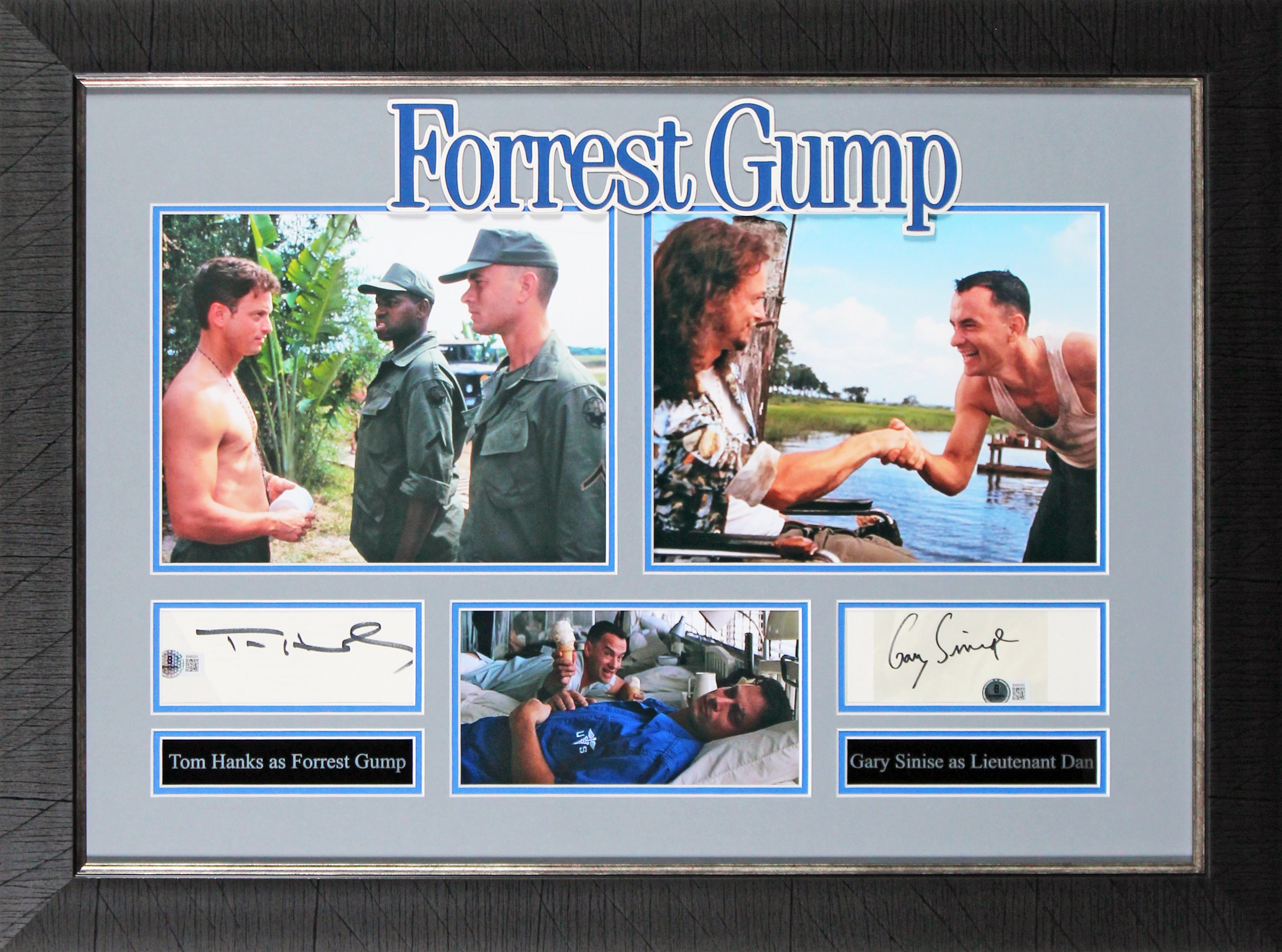 Tom Hanks & Gary Sinise Forrest Gump Authentic Signed Framed Display BAS Holo