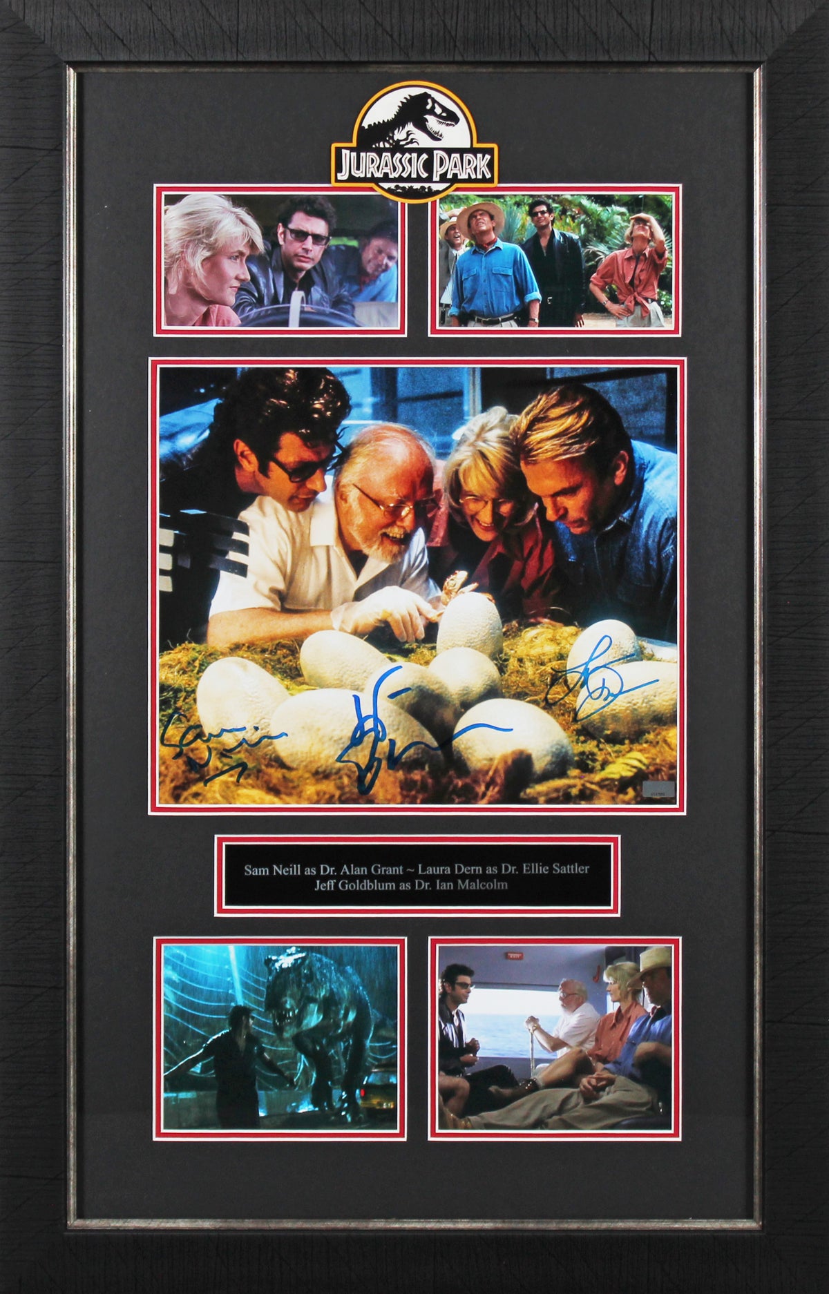 Jurassic Park (3) Neil, Dern & Goldblum Authentic Signed 11x14 Framed Photo BAS