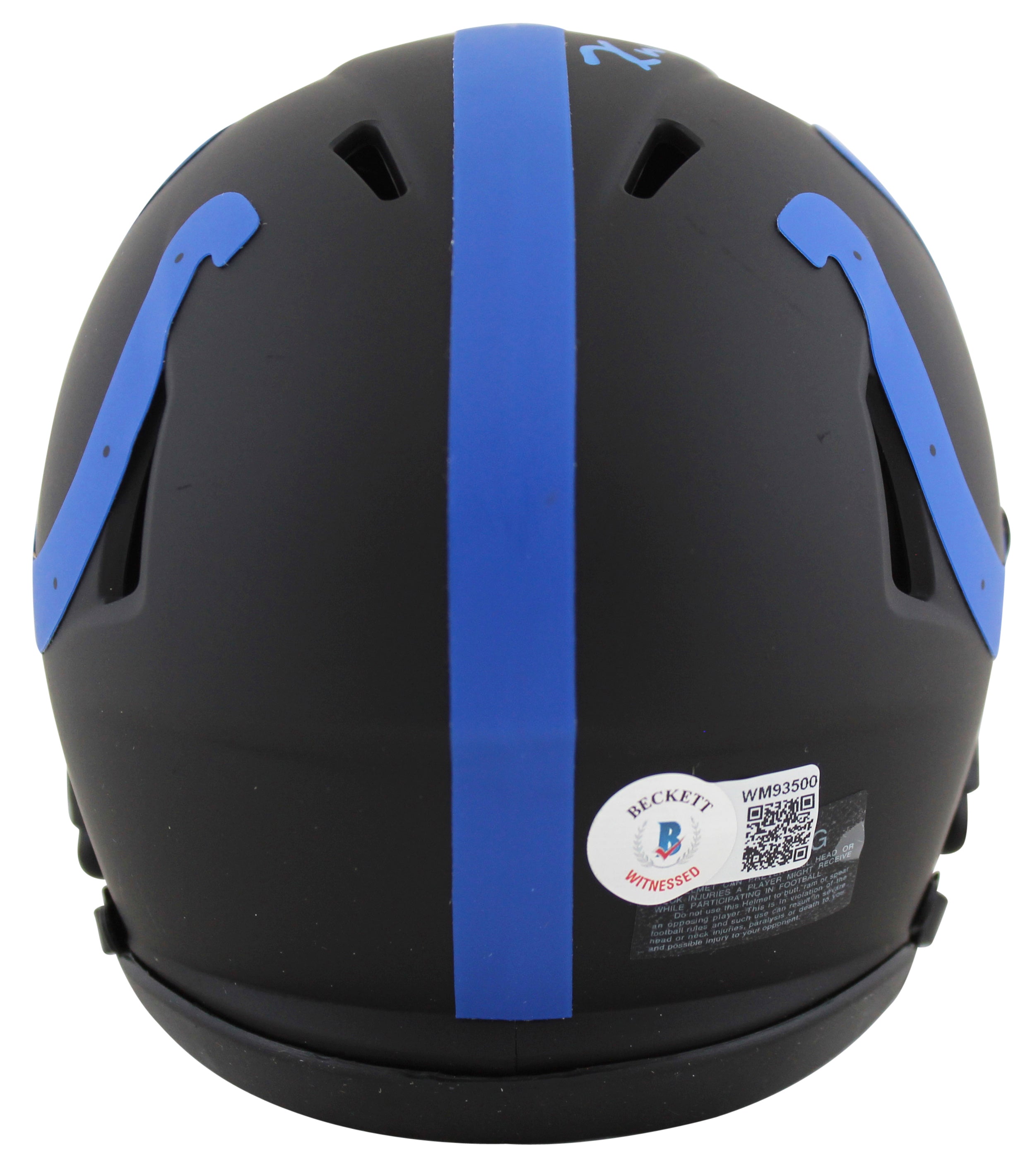 Colts Kwity Paye Authentic Signed Eclipse Speed Mini Helmet BAS Witnessed
