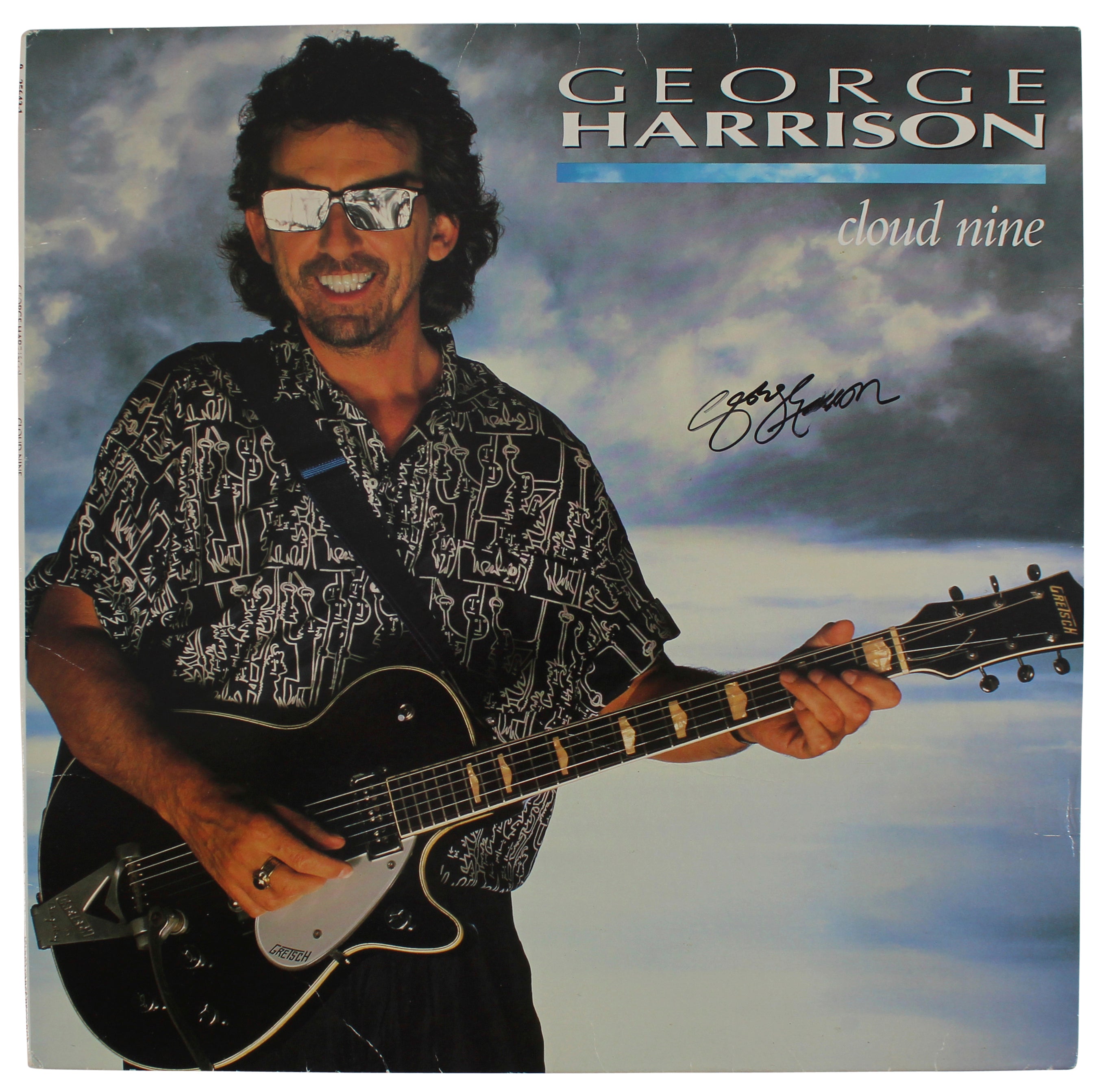 George Harrison Authentic Signed Cloud Nine Album Cover JSA #BB39756